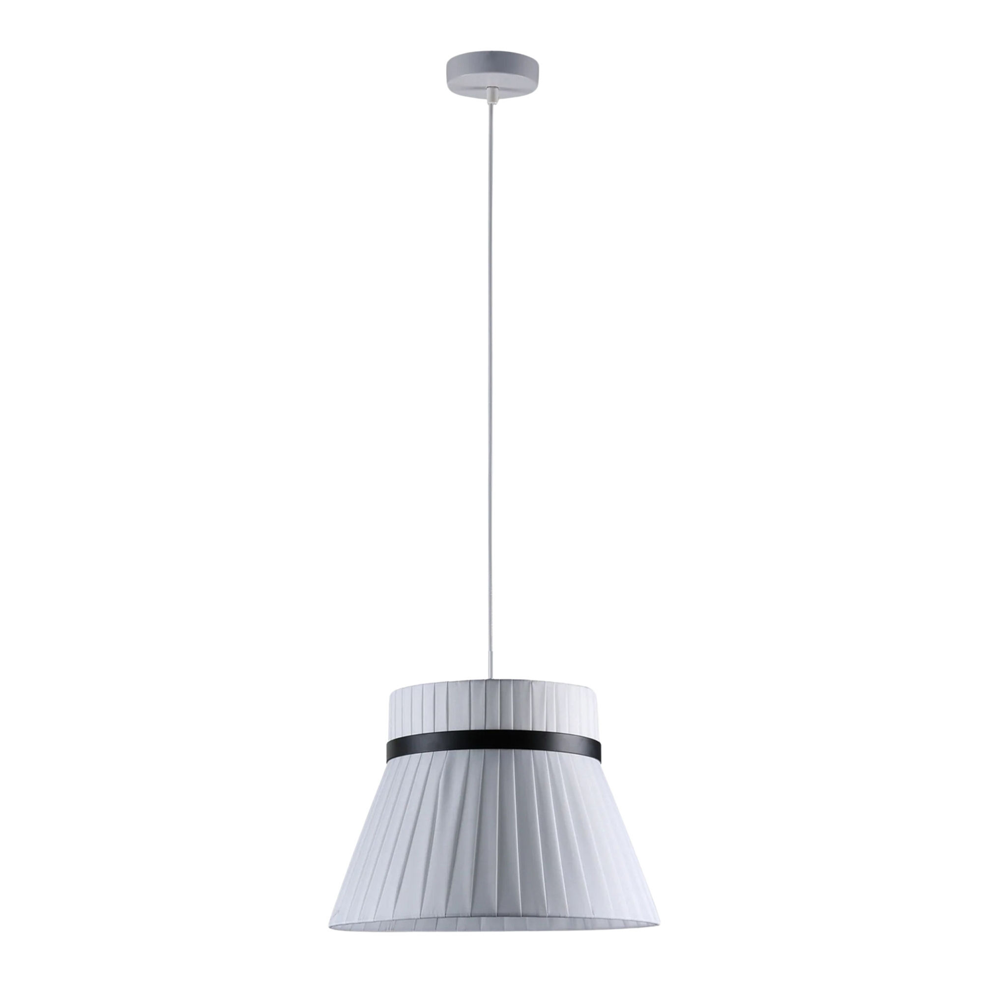 Venezia White Fabric Short Bell Pendant