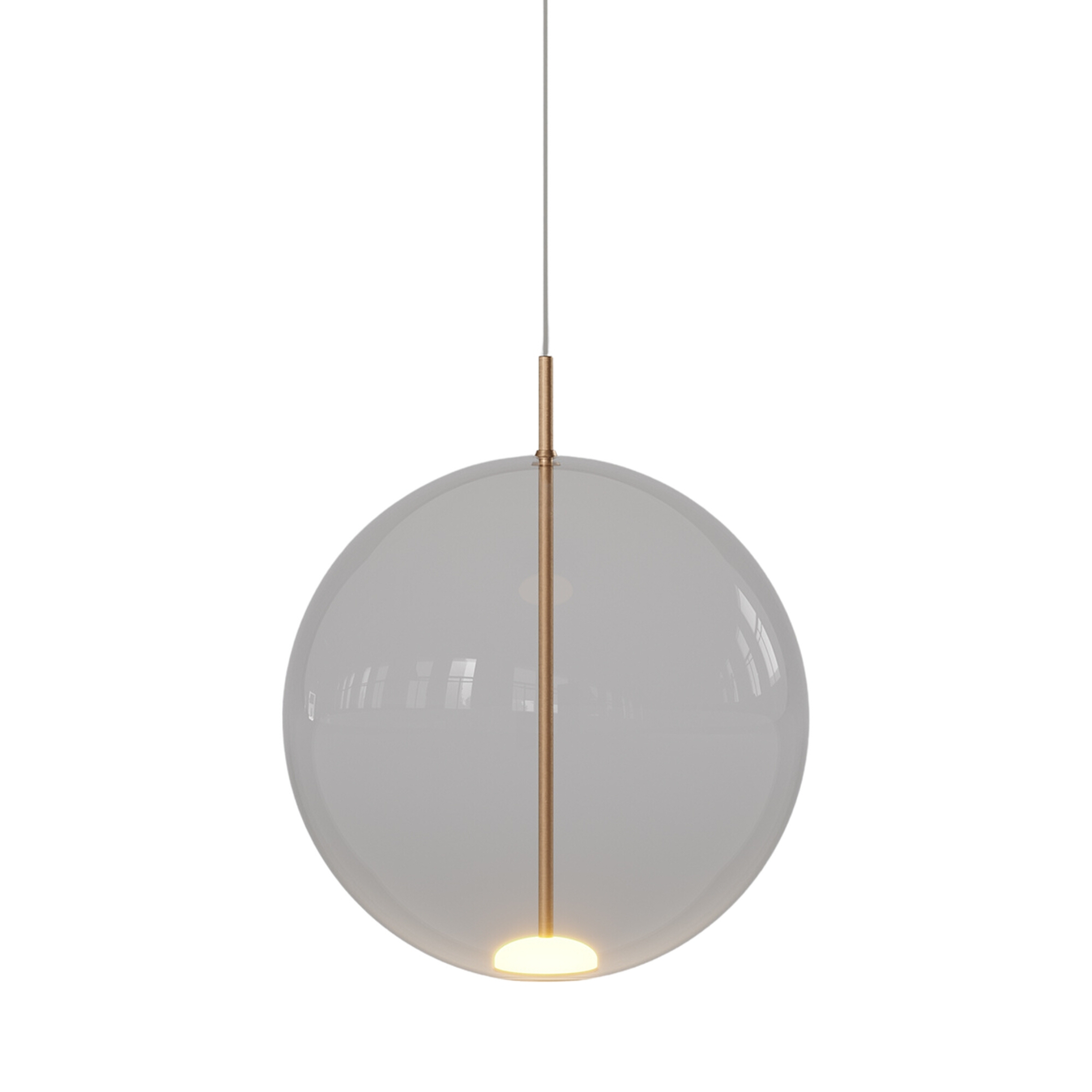 Orb Air Old Brass Clear Glass Ball LED Pendant