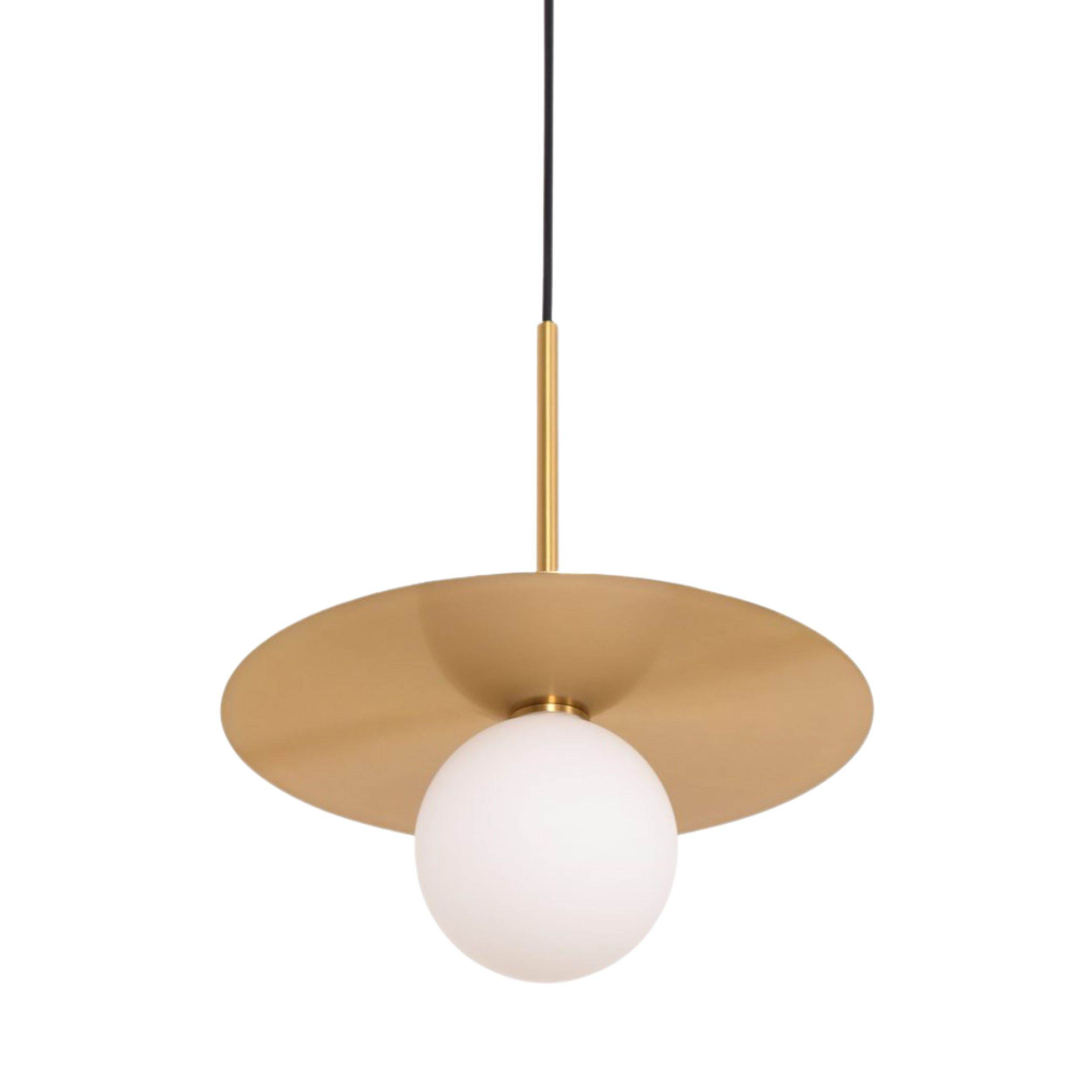 Orb Disc Brass Pendant Light