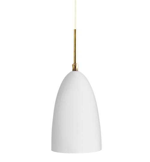Minimalist Long Narrow Bell Pendant Light - White