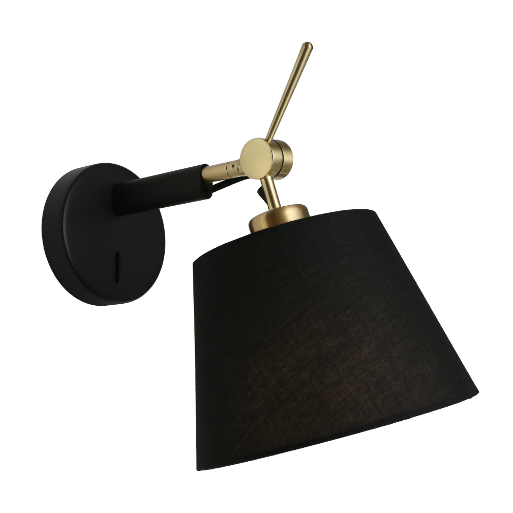 Alsta Black Gold Adjustable Twin Armed Wall Light