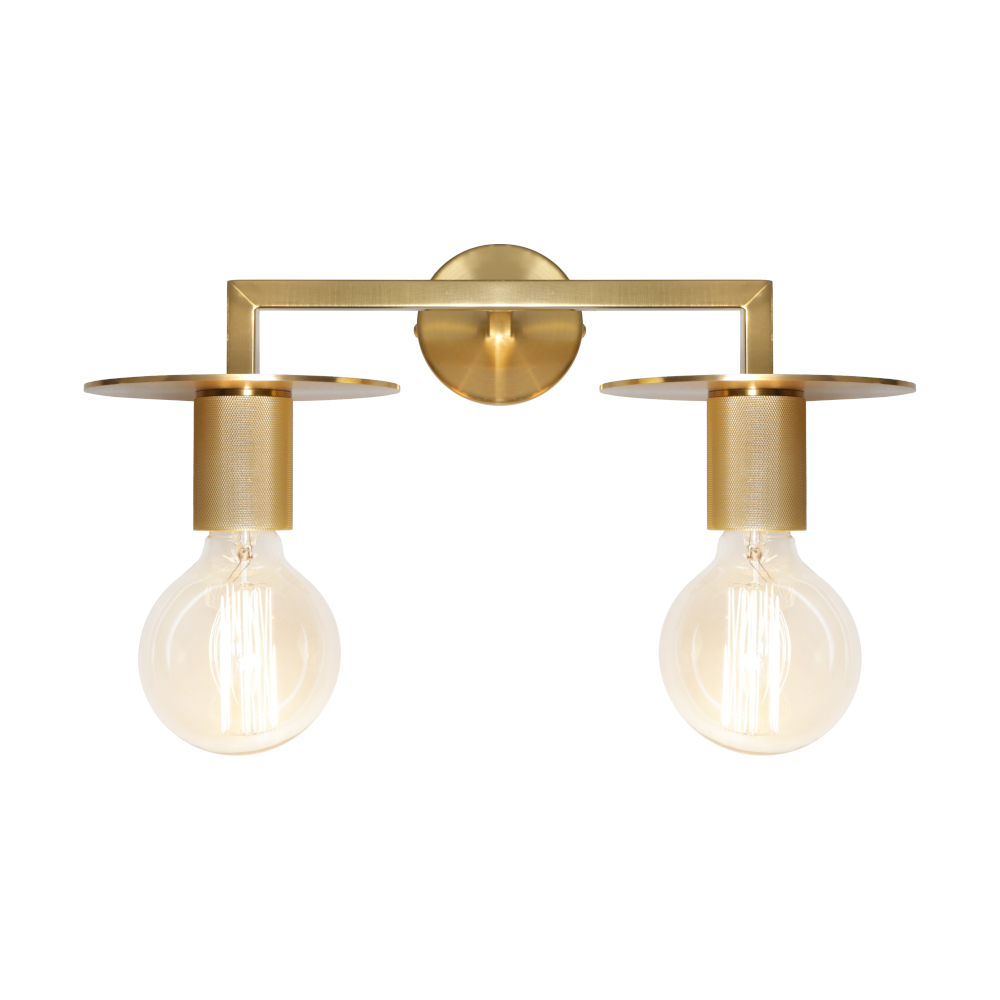 Inka Gold Bare Bulb Twin Light Wall Lamp