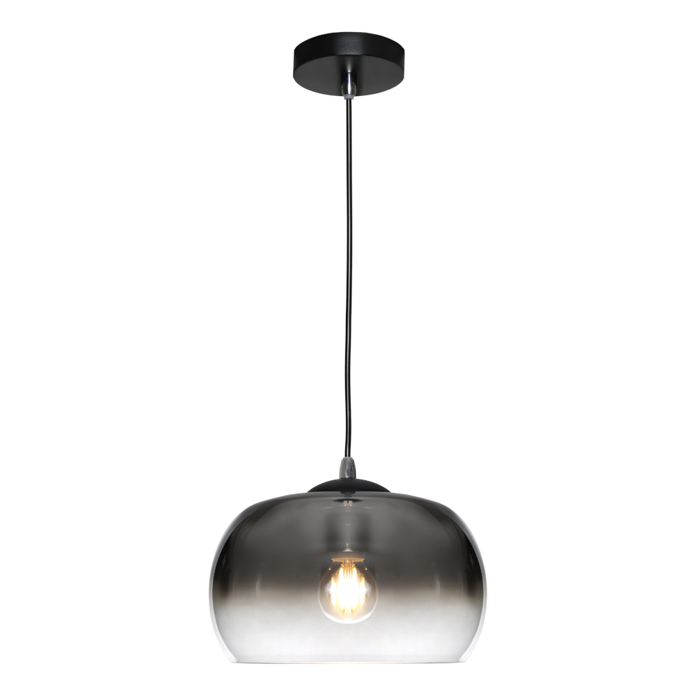 Jordet Smoke Clear Ombre Glass Pendant Light