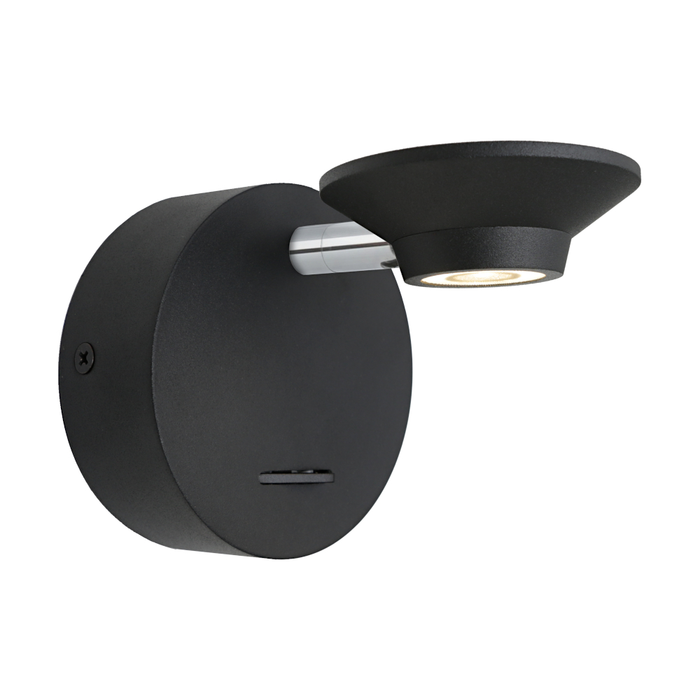 Jorn Black Adjustable Bedside LED Wall Light with Switch
