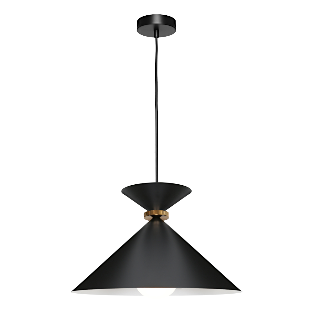 Julia Black Wide Conical Modern Minimalist Pendant