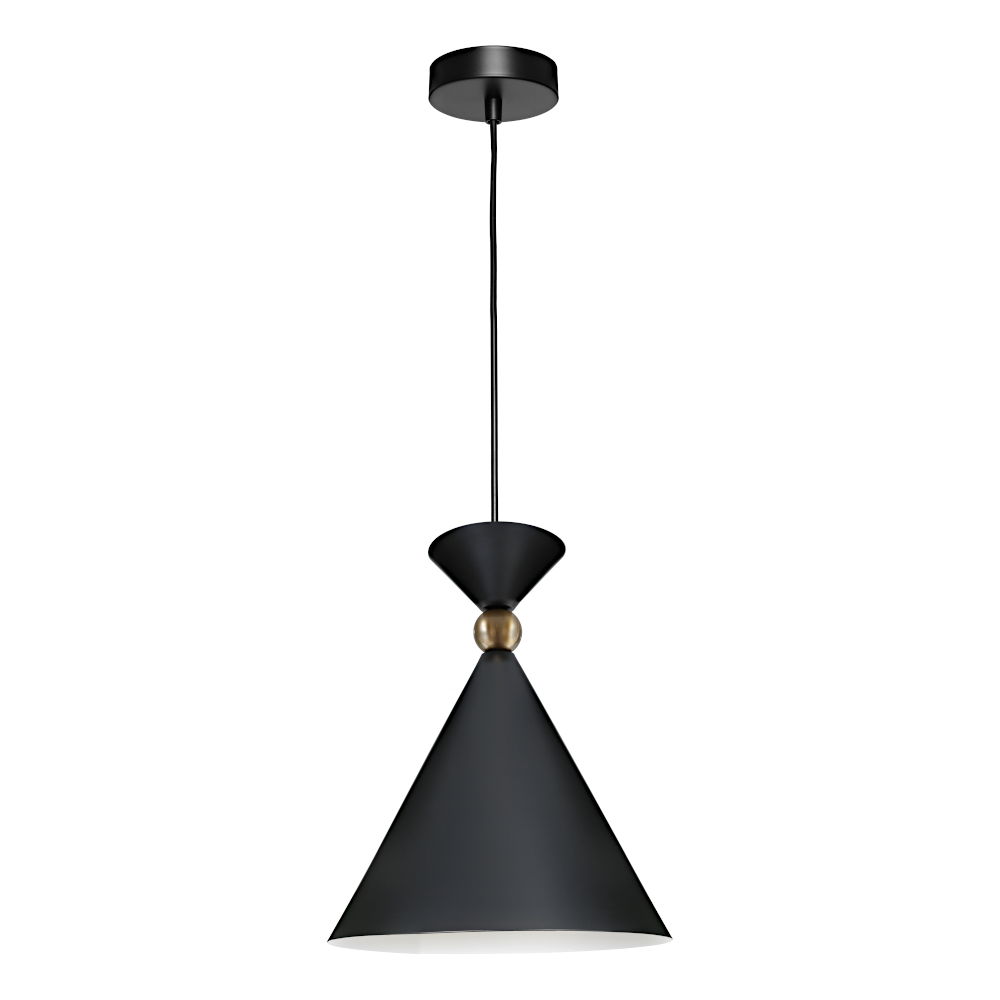 Krissy Black Gold Narrow Cone Hourglass Pendant Light