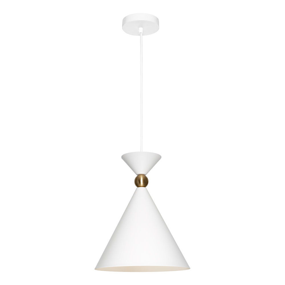 Krissy White Gold Narrow Cone Hourglass Pendant Light