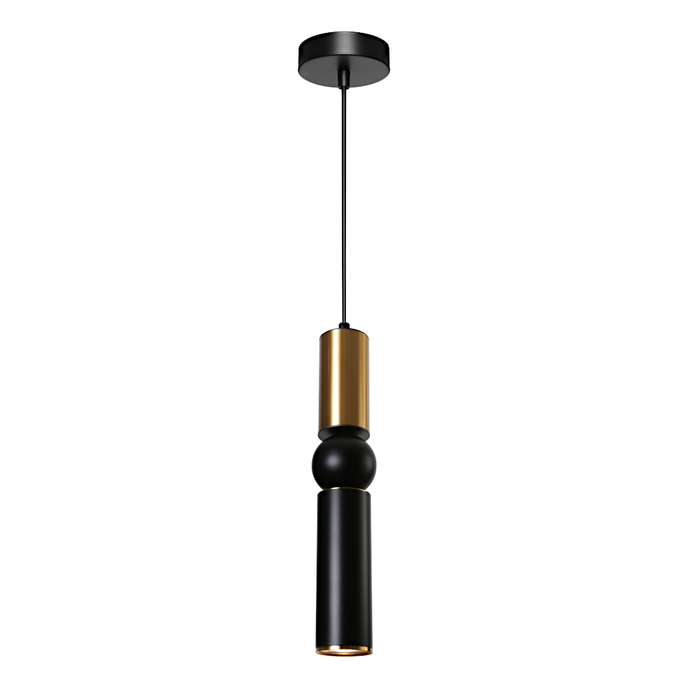 Rolo Black Gold Contemporary Spot Pendant Light