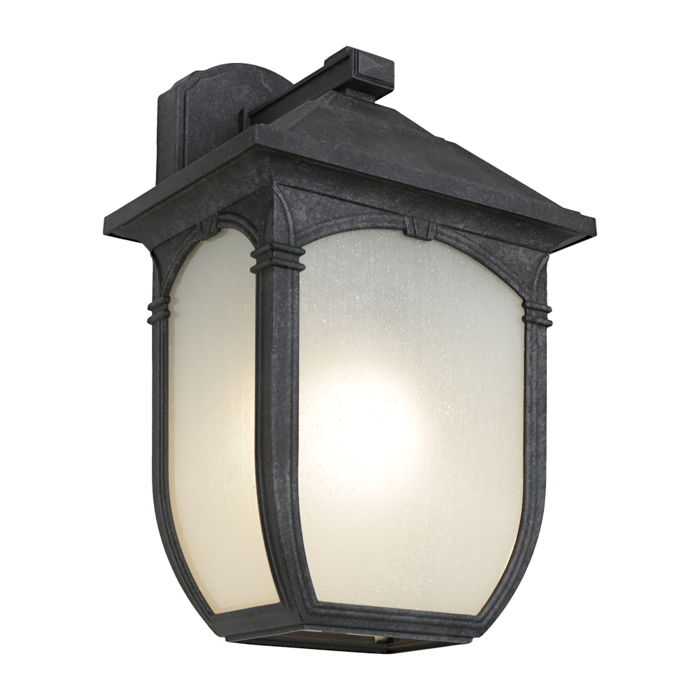 Tristan Frosted Glass Greystone Outdoor Wall Light