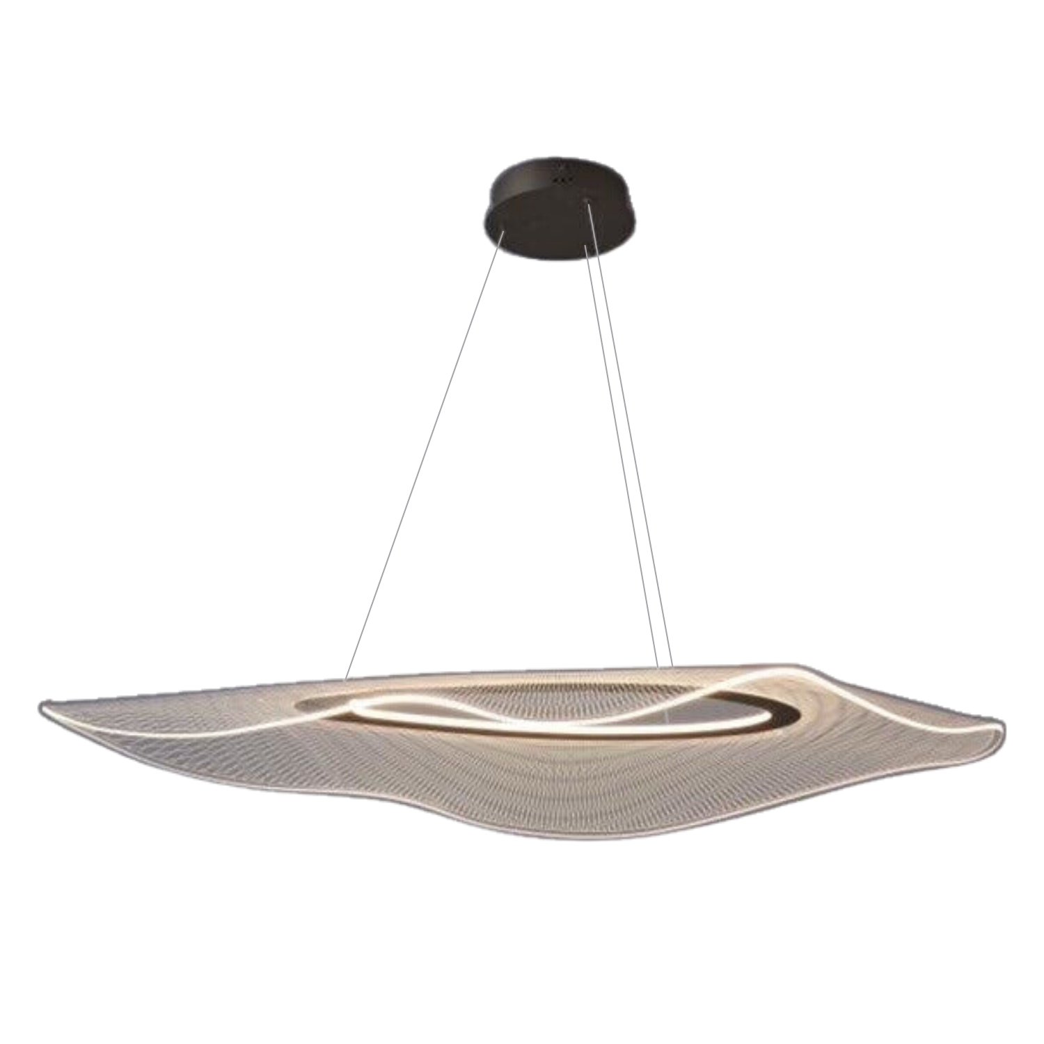 Wavy LED Golden Circular Pendant Light