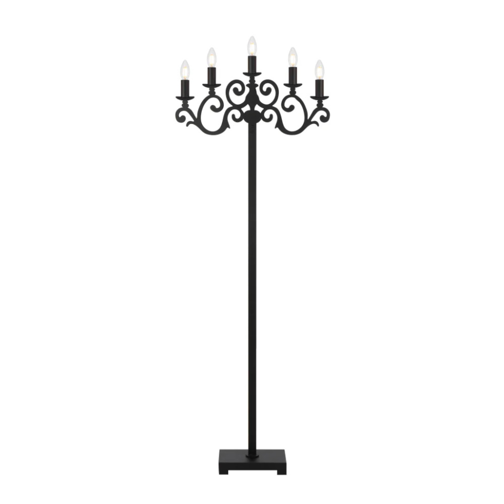 Emporia 5 Light Black Candelabra Floor Lamp
