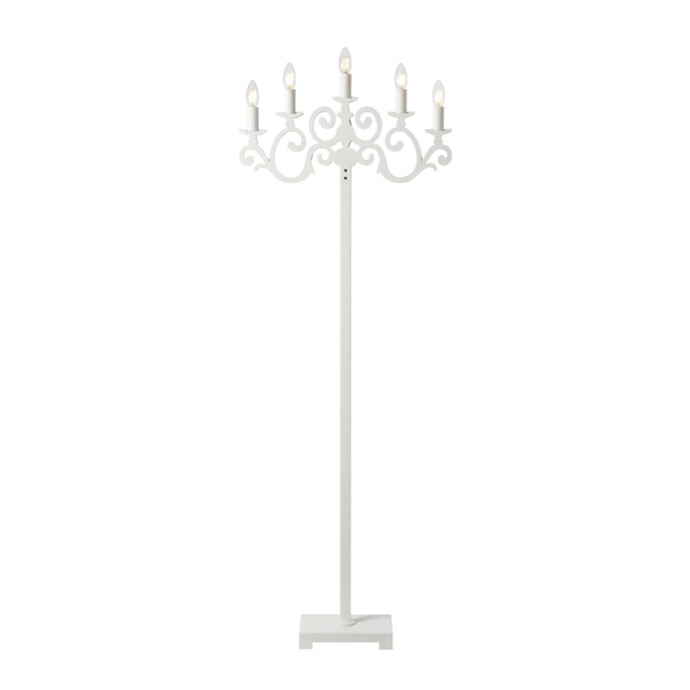 Emporia 5 Light White Candelabra Floor Lamp