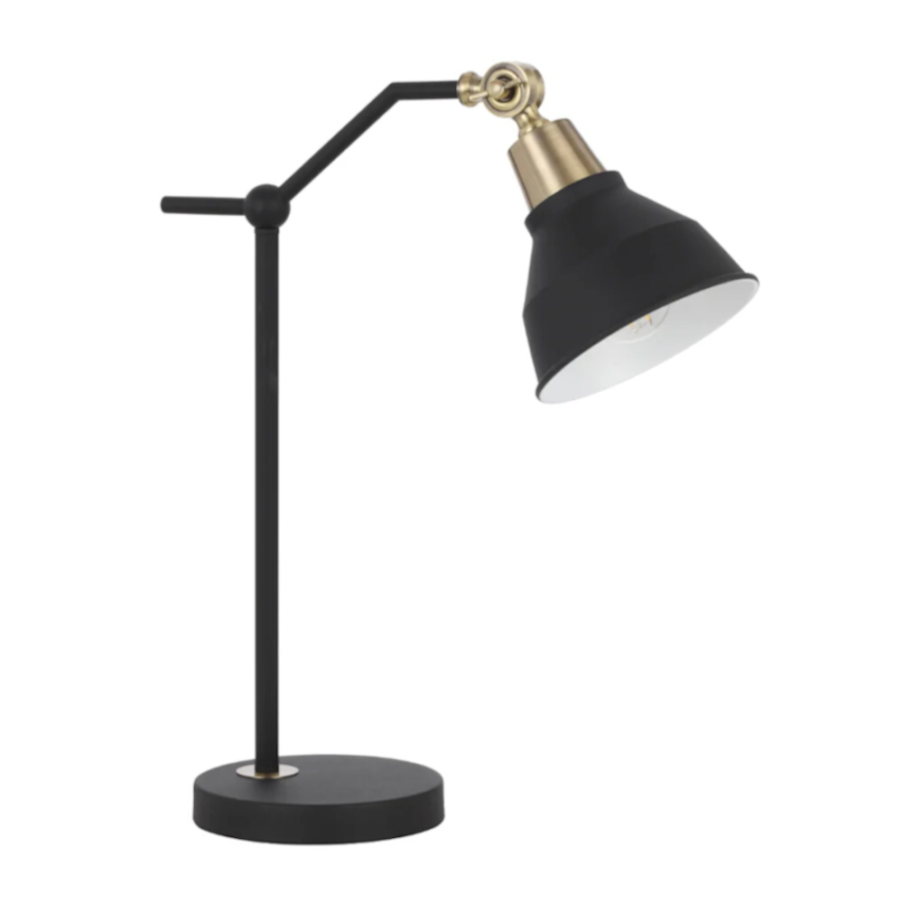 Kylan Adjustable Matt Black Bell Shade Table Lamp