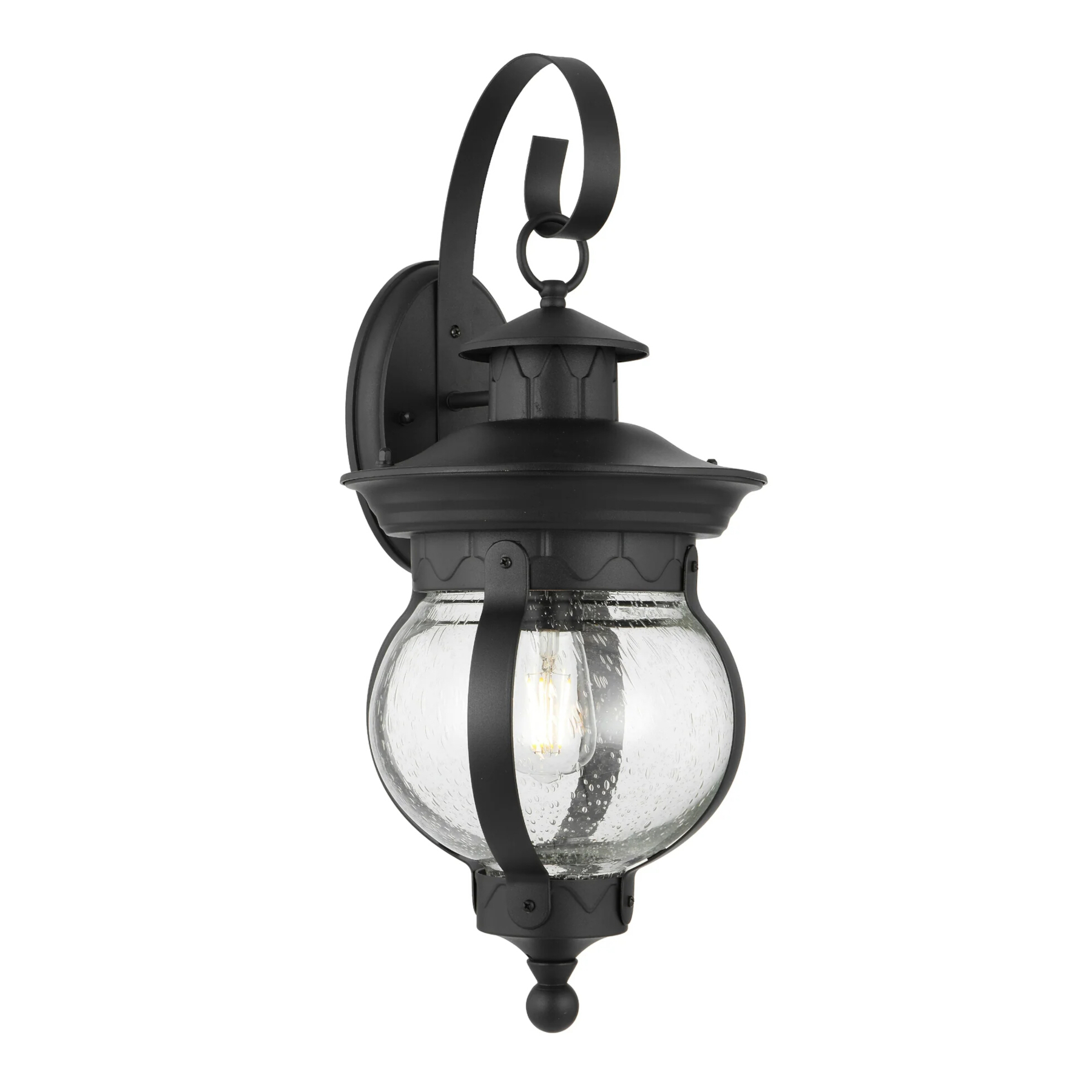 Mamo Sand Black Outdoor Lantern Wall Light