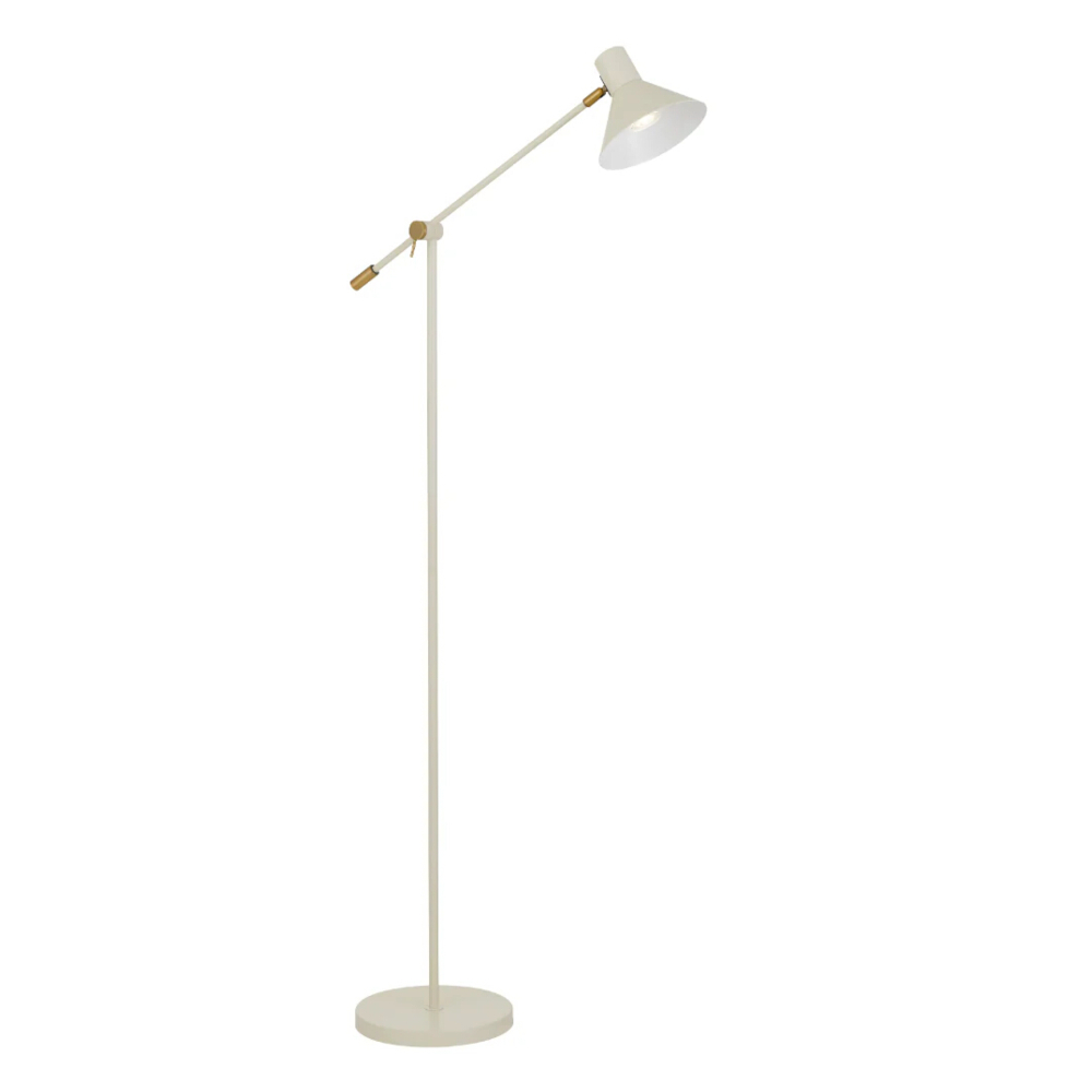 Olav Adjustable Satin Beige Modern Floor Lamp