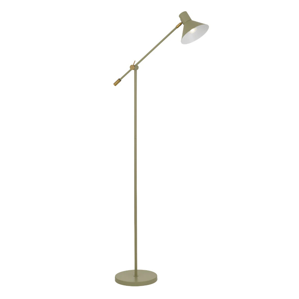 Olav Adjustable Satin Green Modern Floor Lamp