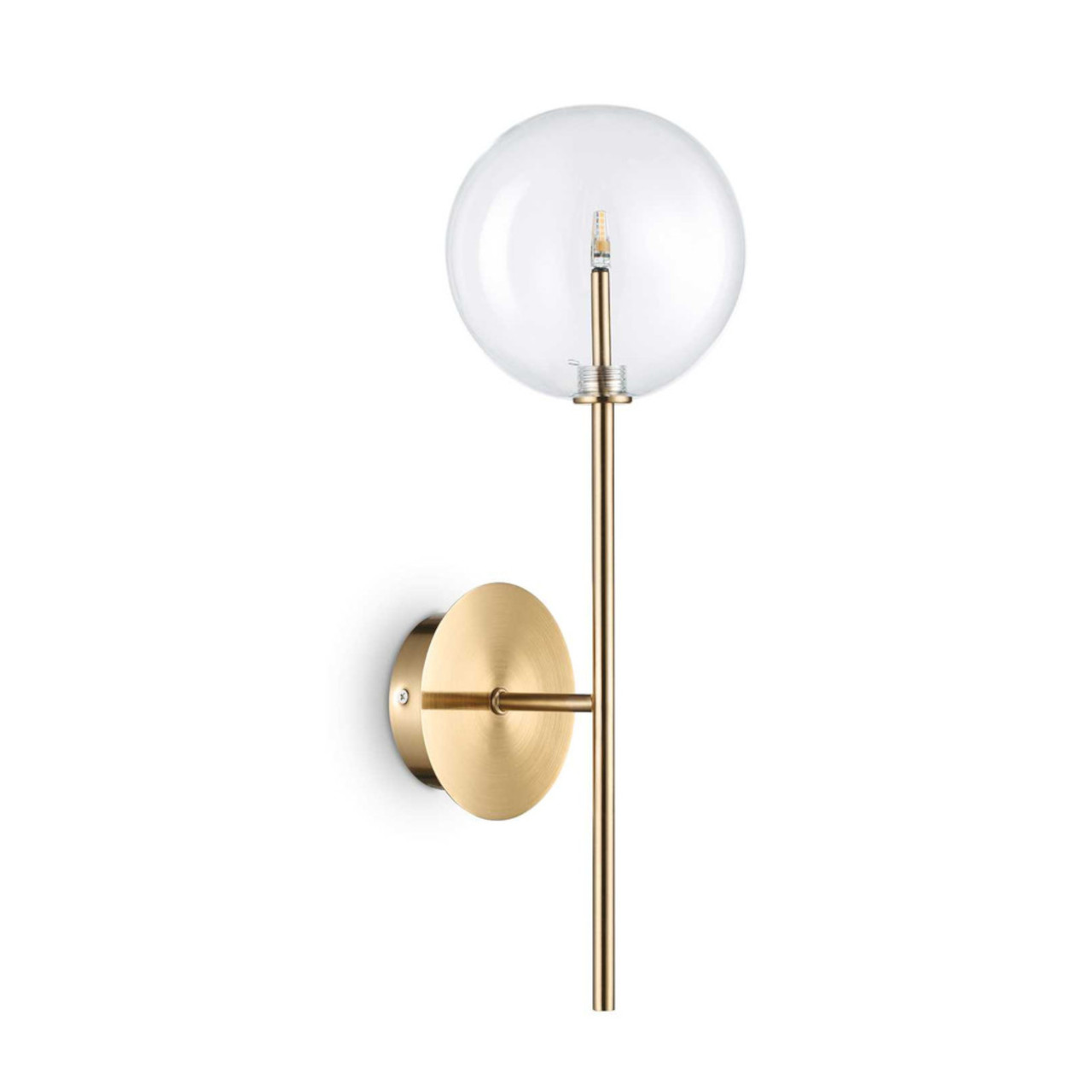 Equal Brass Round Glass Mid Century Wall Light