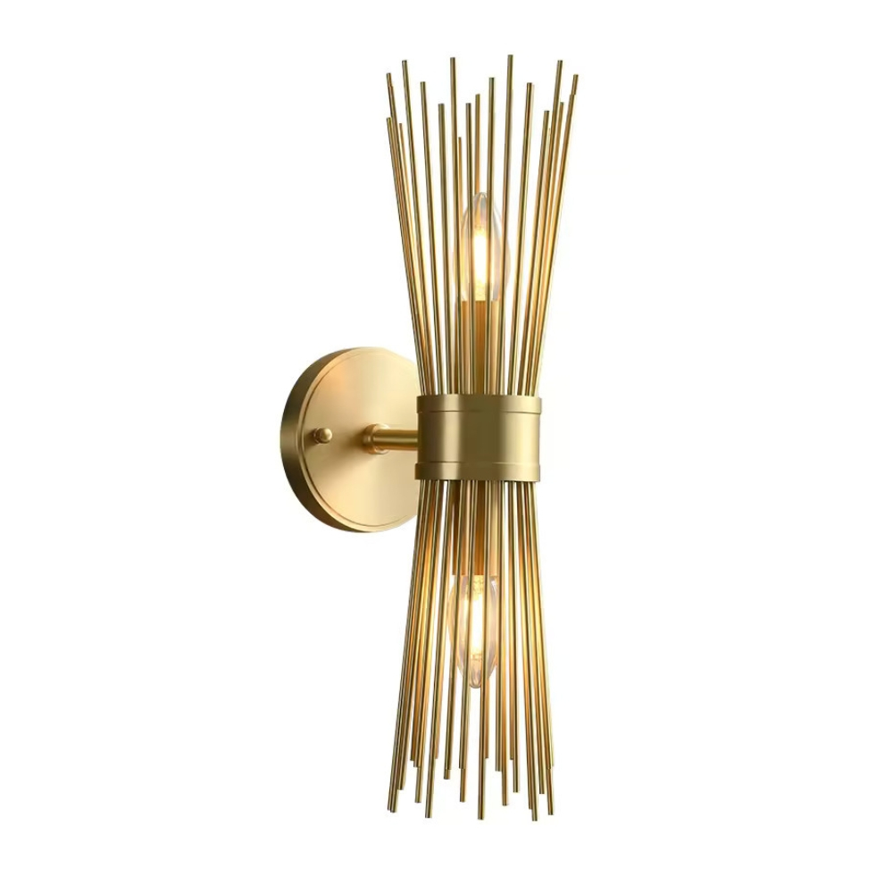 Roma 2 Light Brass Sputnik Mid Century Feature Wall Sconce