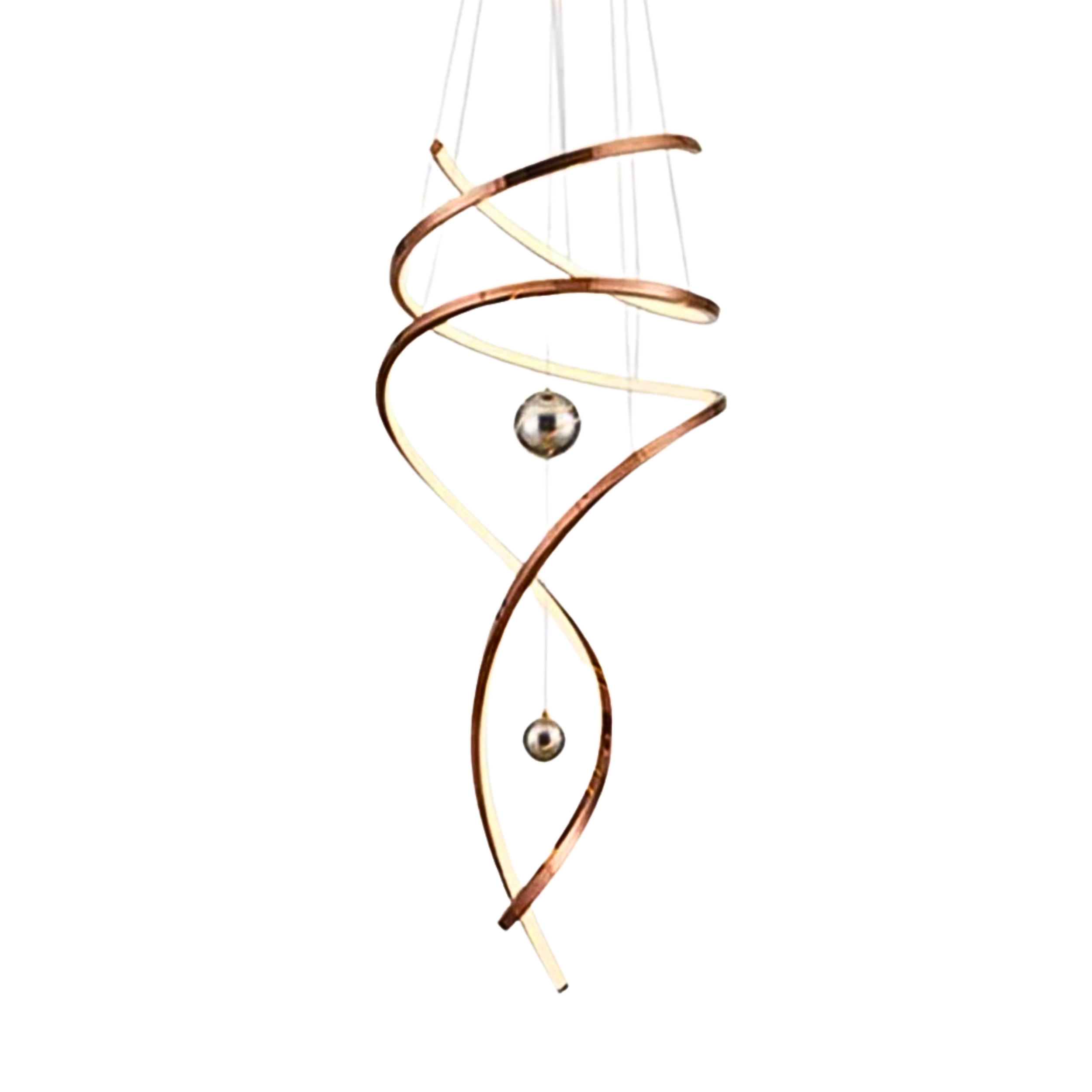Tornado Brass Freeform Modern Pendant Light