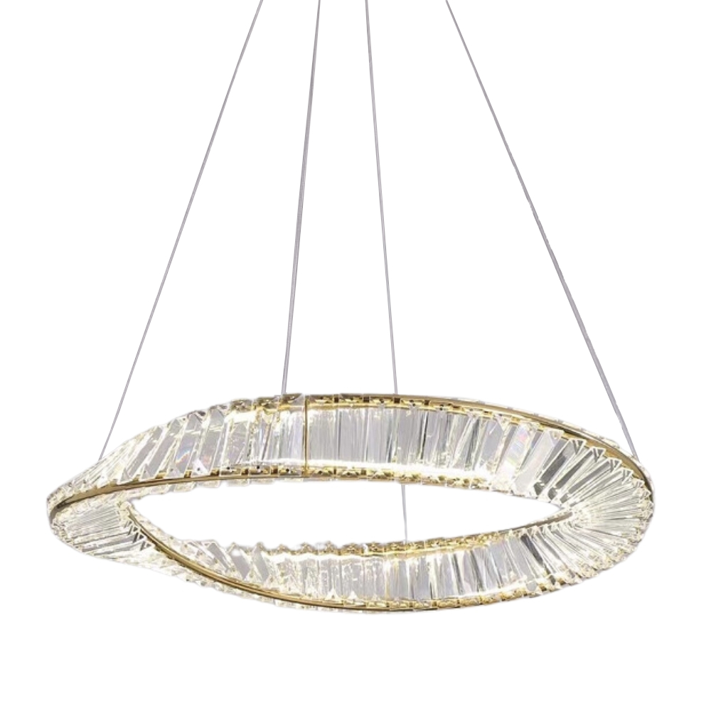 Athena Organic Curved Gold Pendant Chandelier