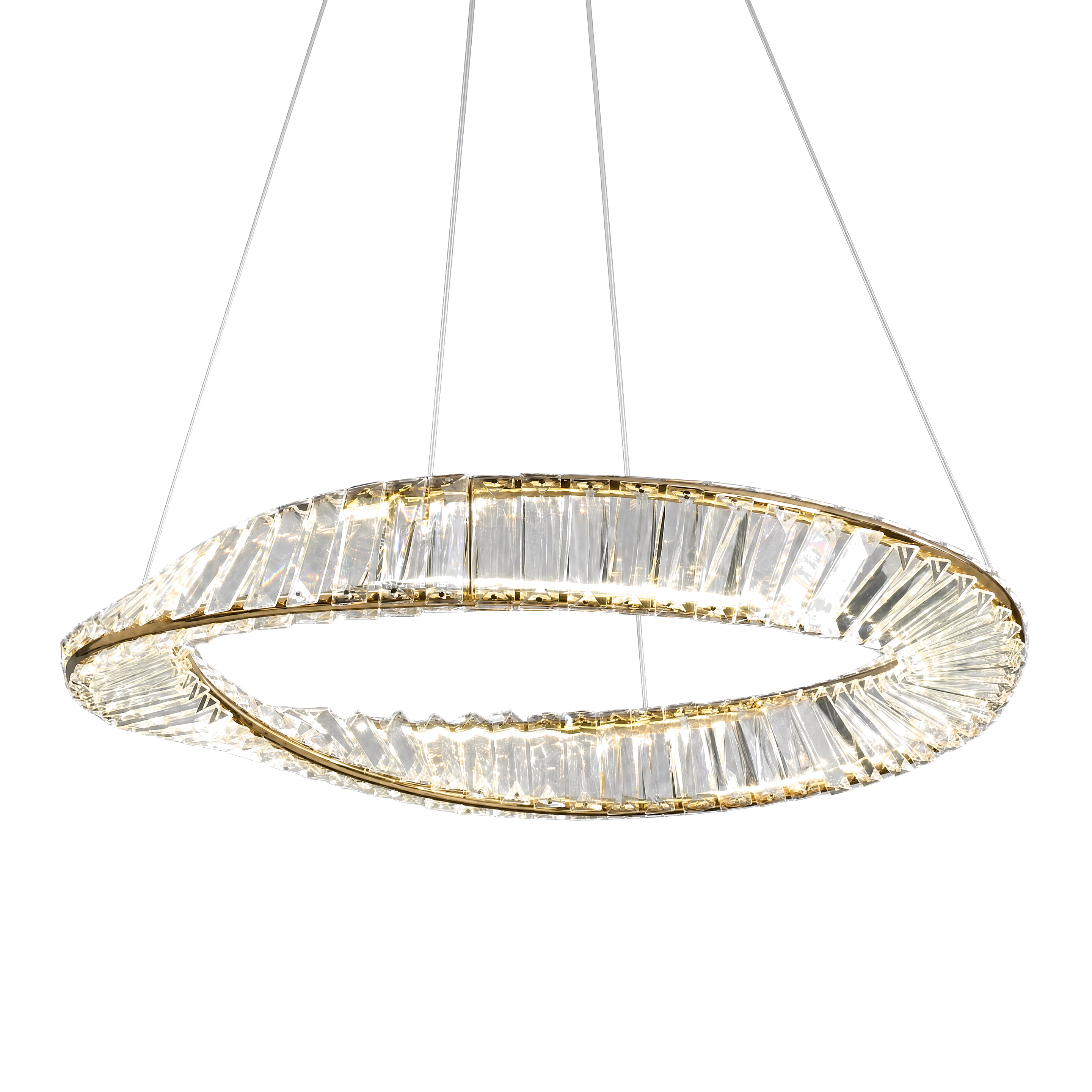 Athena Organic Curved Gold Pendant Chandelier