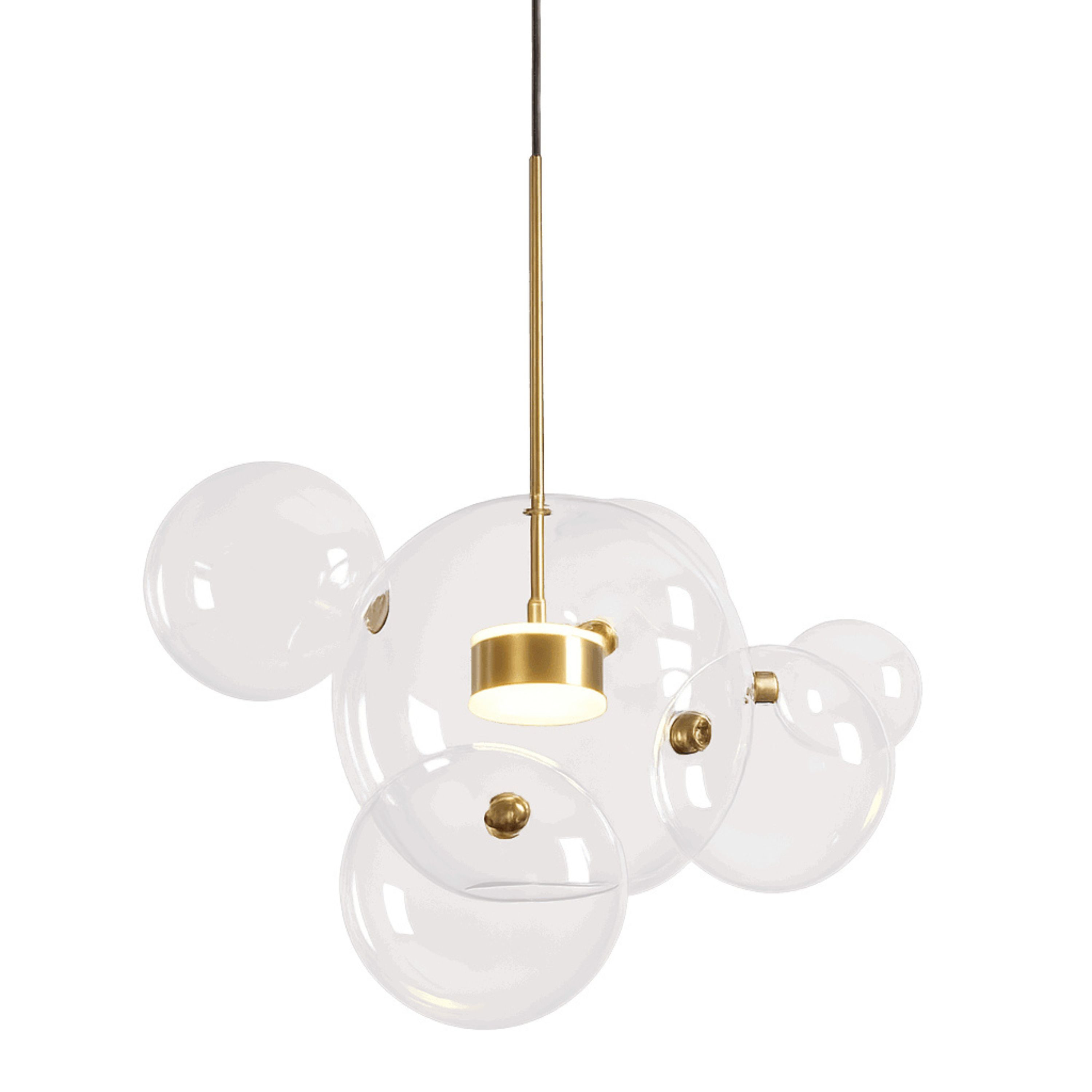 Bubbles Six Ball Clear Glass LED Feature Pendant Light