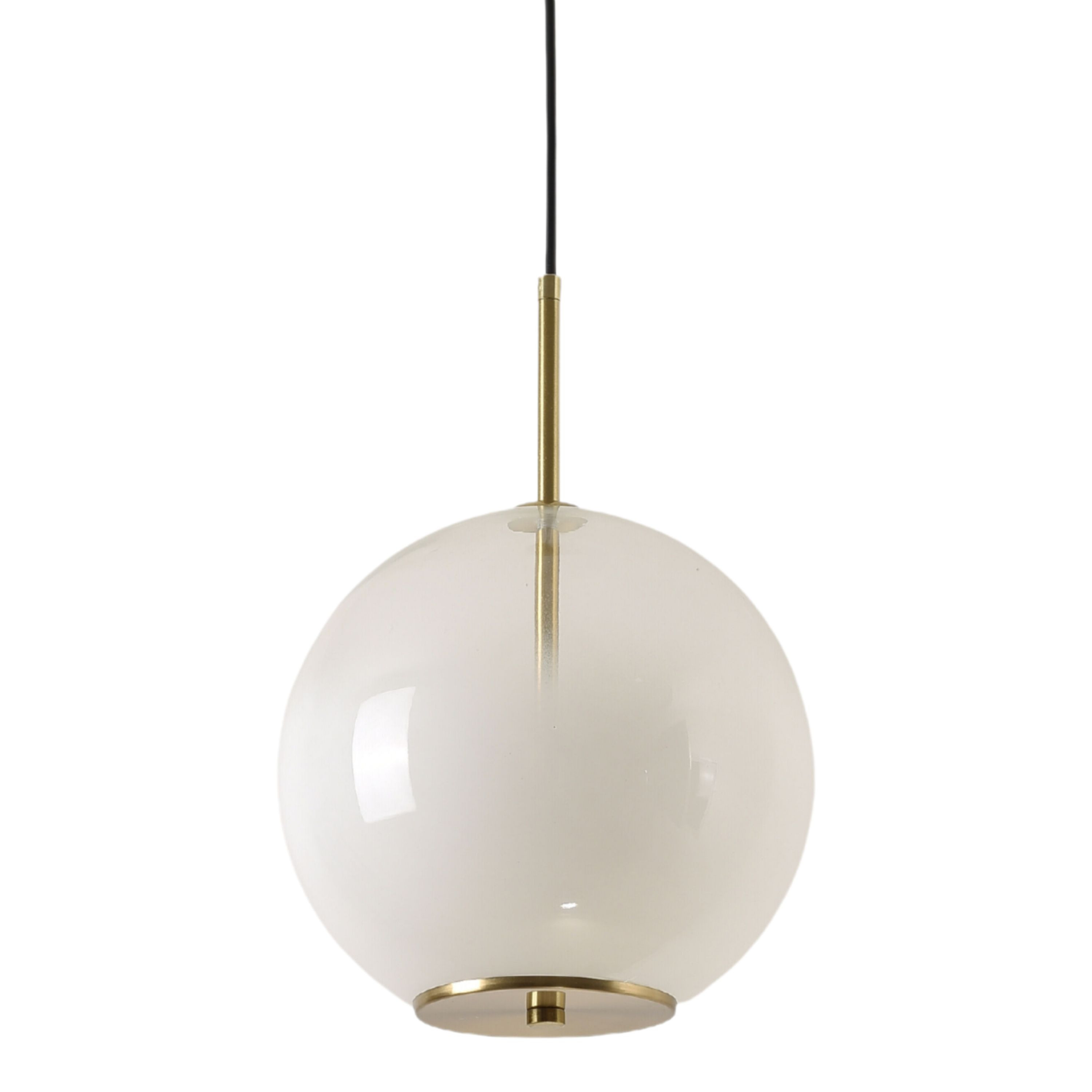 Fog Spherical Glass Brass Pendant Light