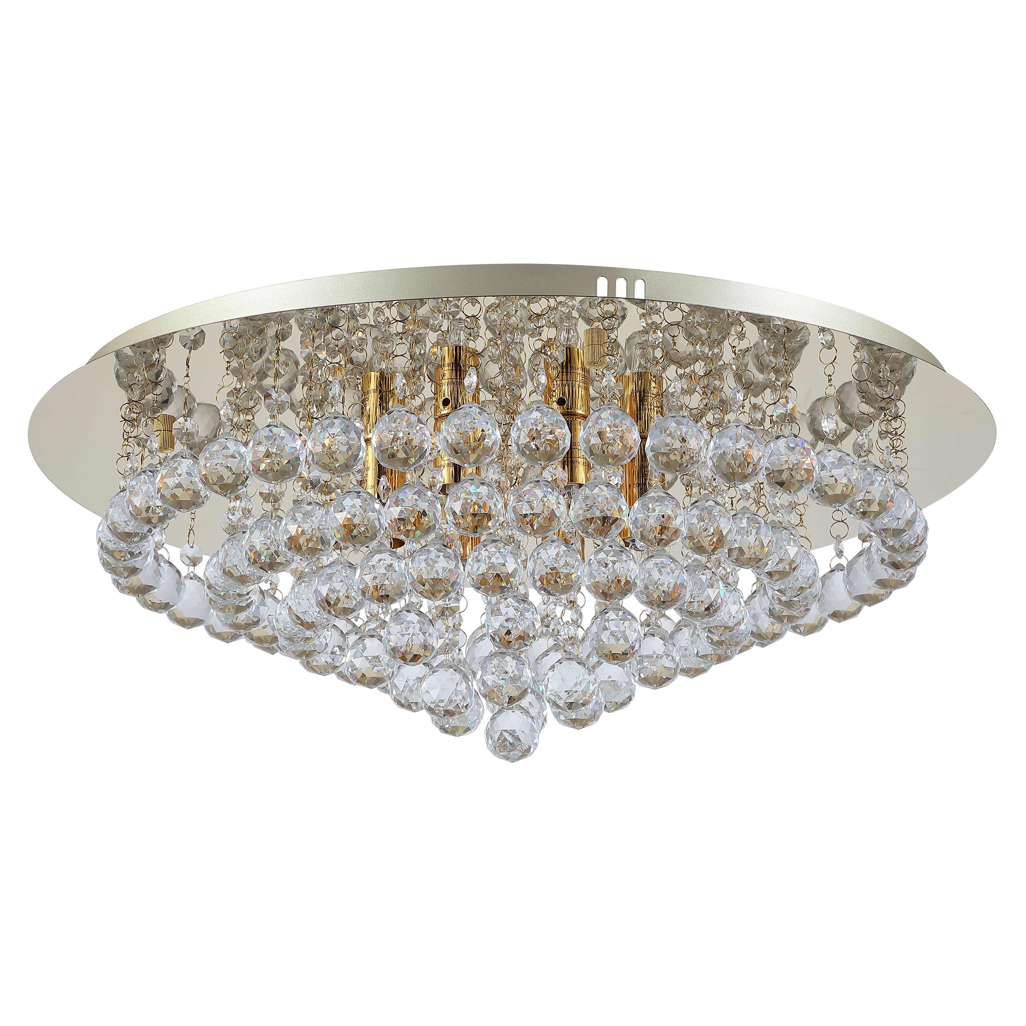 Kiak Circular Gold Crystal Close to Ceiling Light