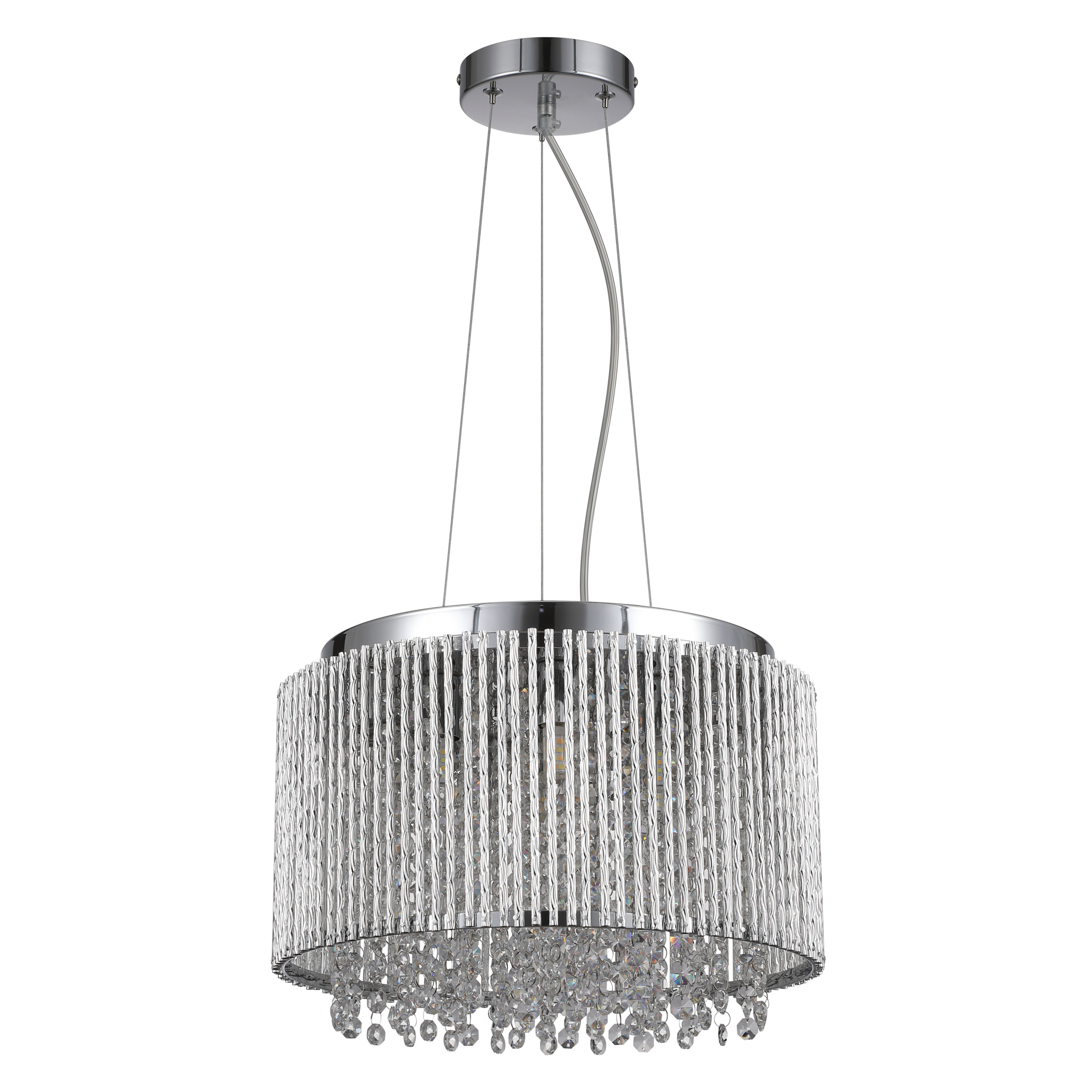 Anak Chrome Crystal Drum Pendant Light
