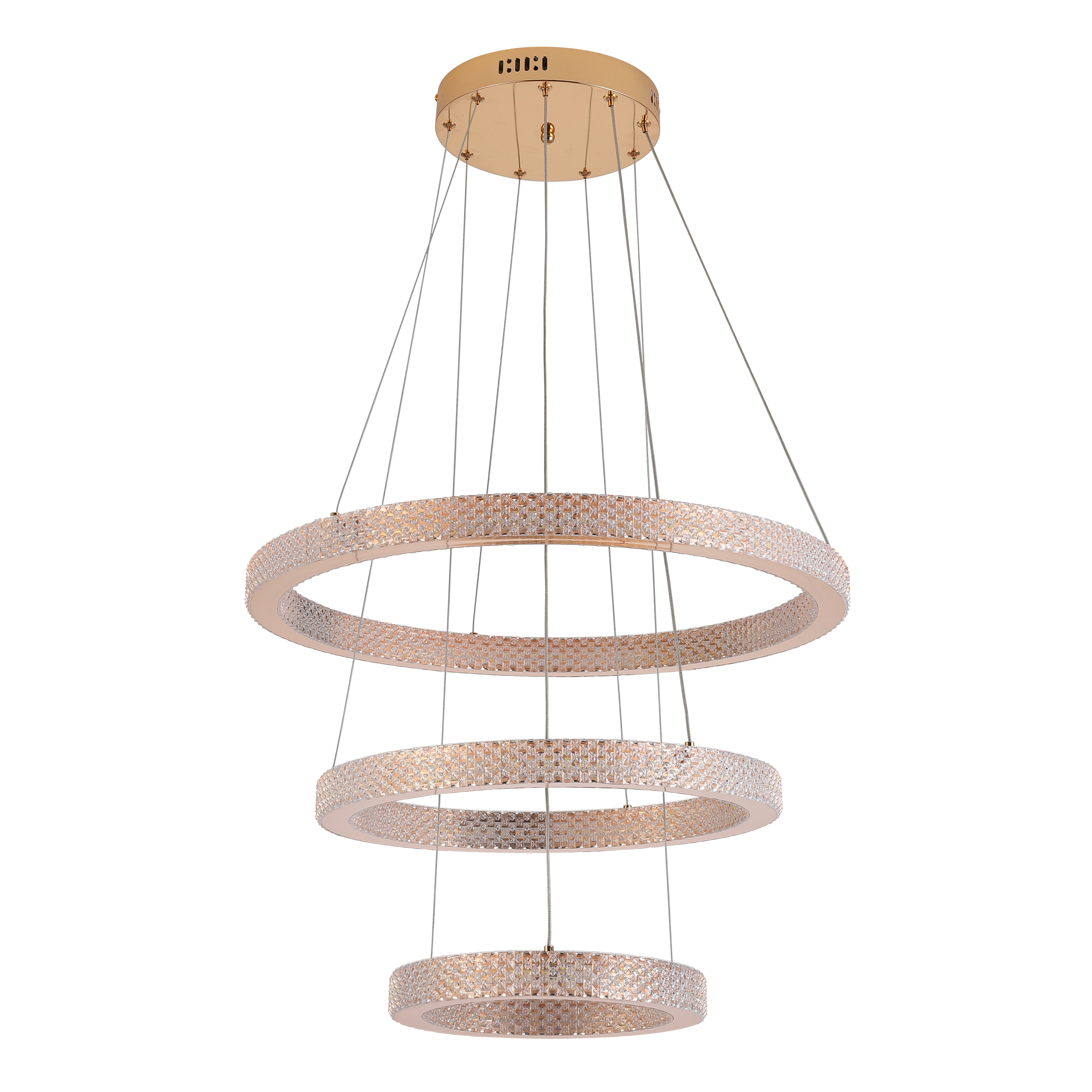 Anillo Golden Ring Tricolour LED Three-Tiered Pendant Chandelier