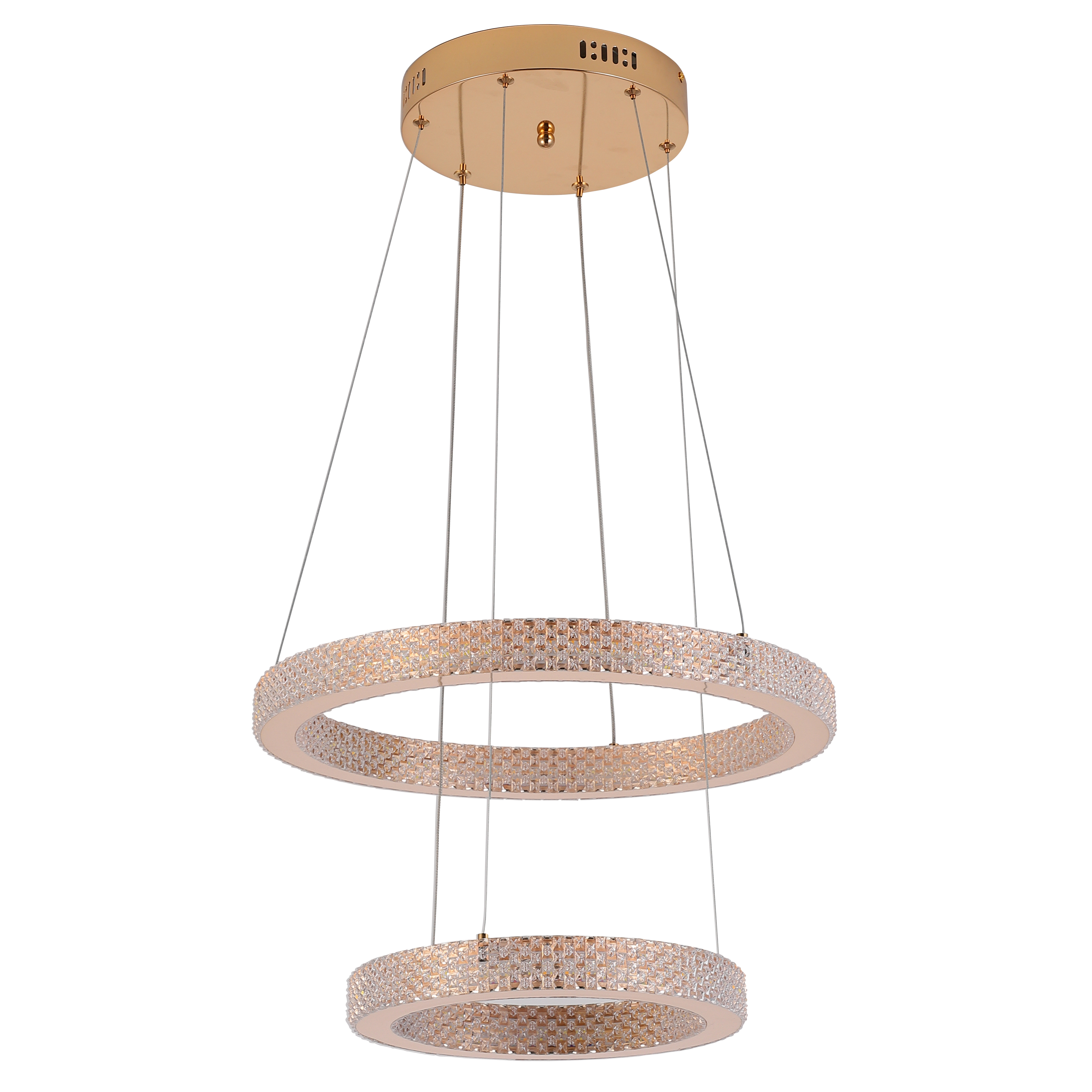 Anillo Golden Ring Tricolour LED Two-Tiered Pendant Chandelier