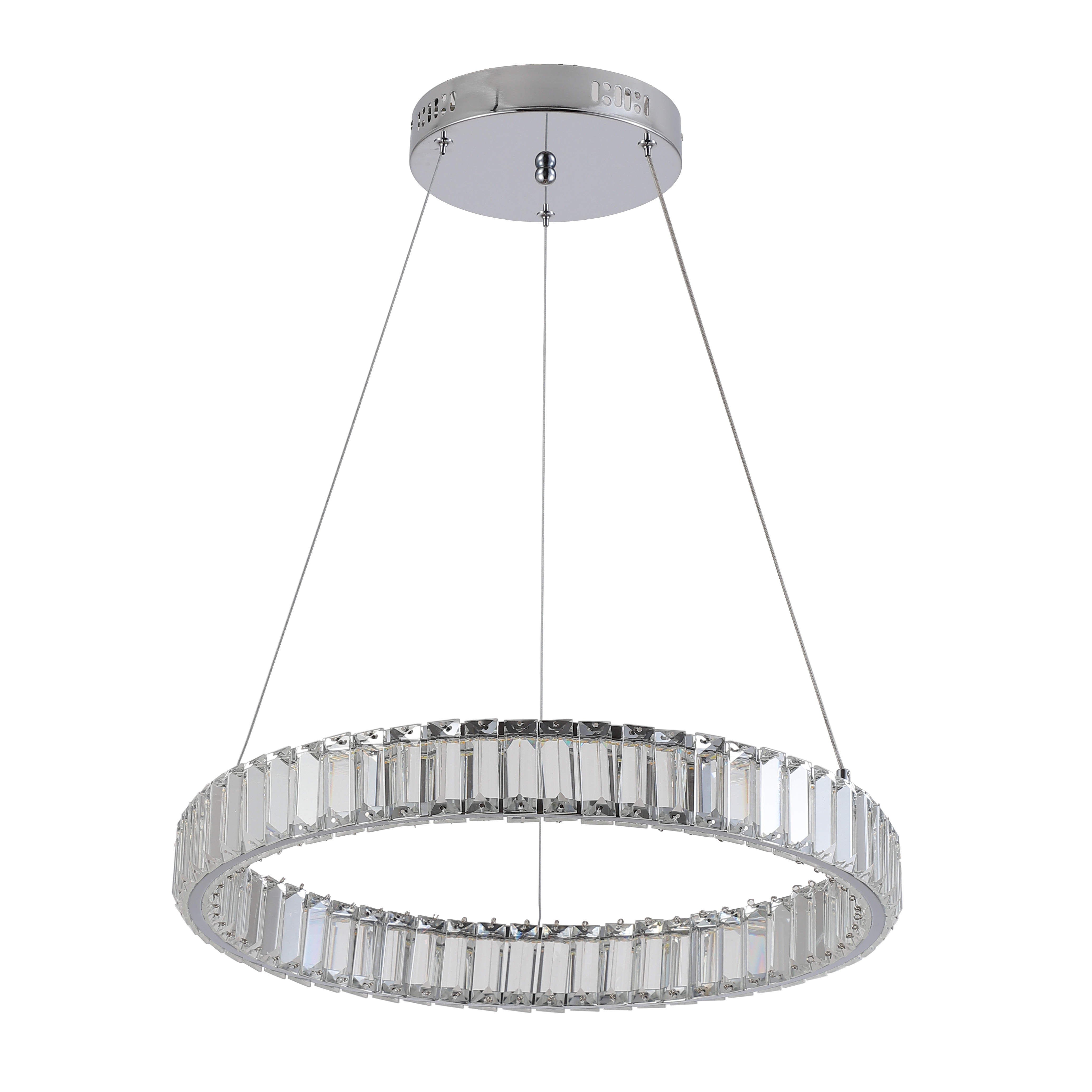 Eon Chrome Glass Ring Tricolour LED Pendant Light