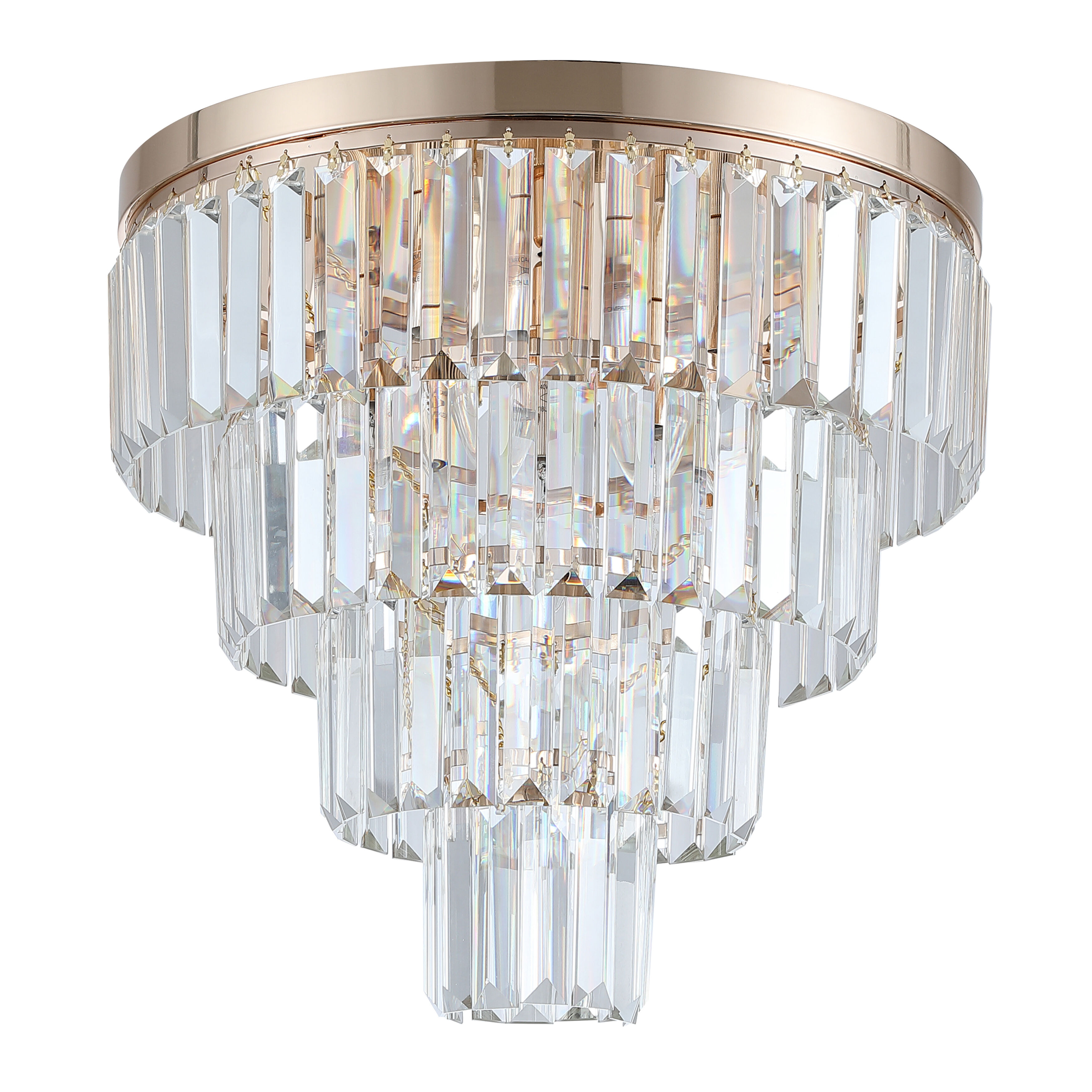 Four Drop Classic Gold Clear Crystal Ceiling Light