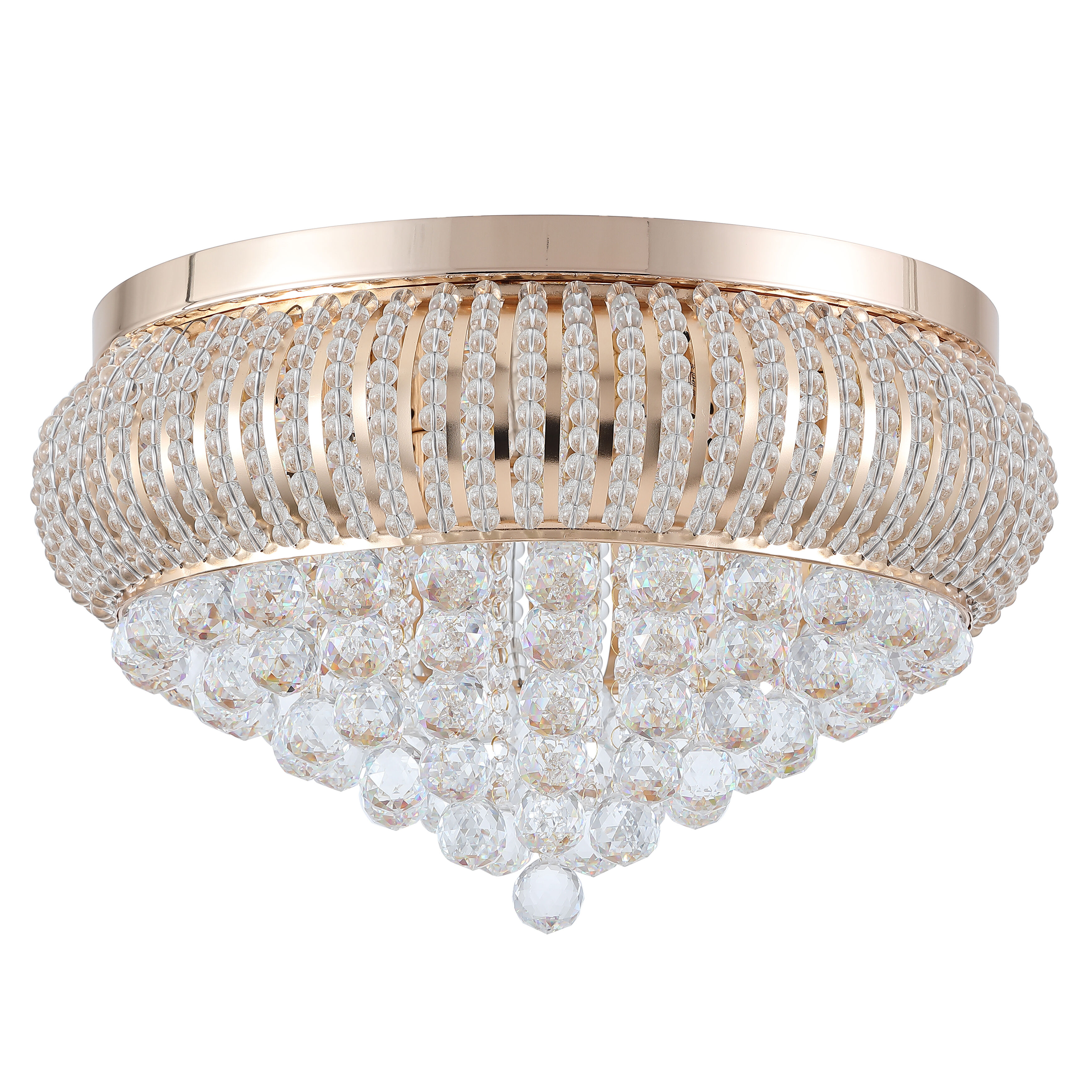 RC Gold Crystal Close to Ceiling Light