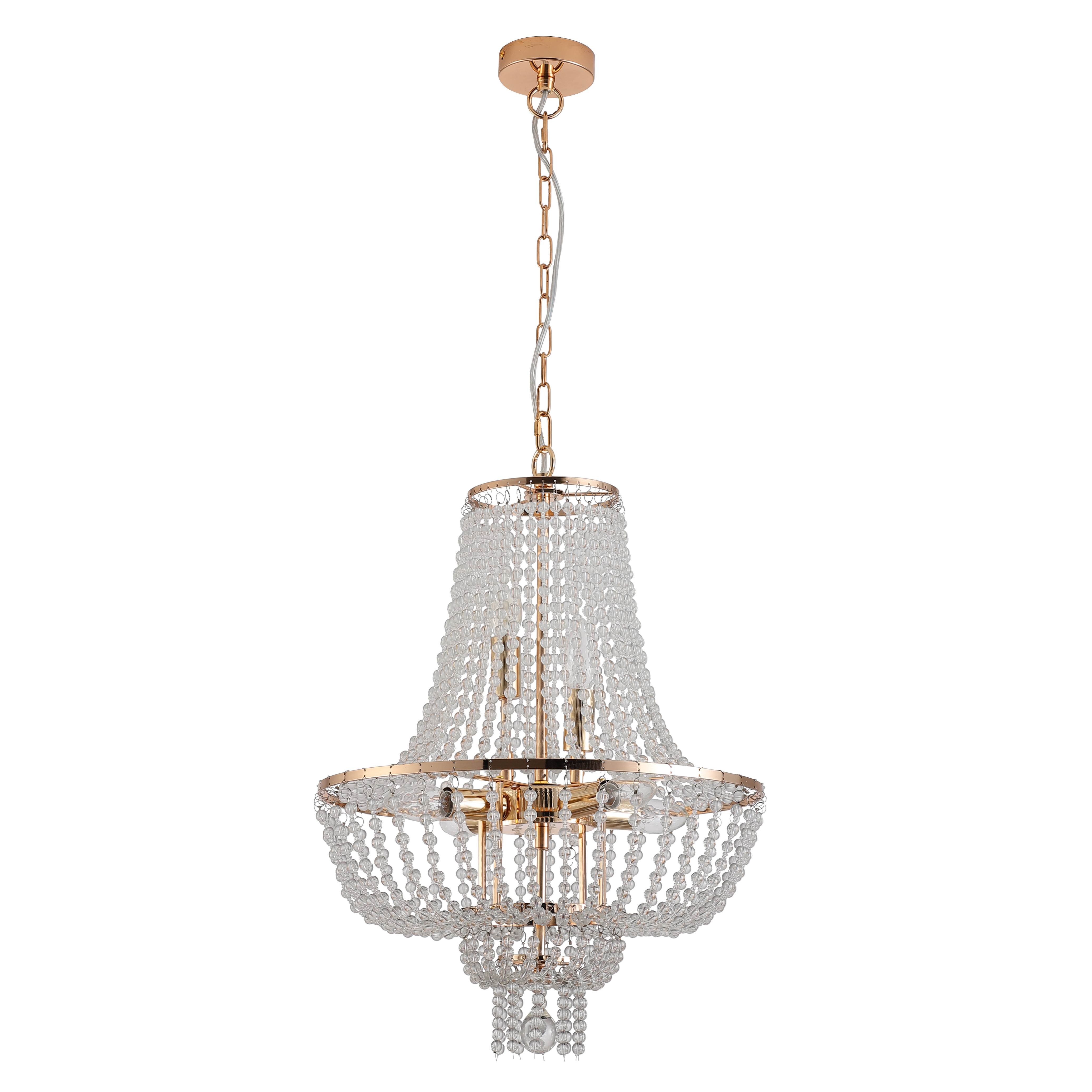 Zari French Golden Basket Crystal Chandelier