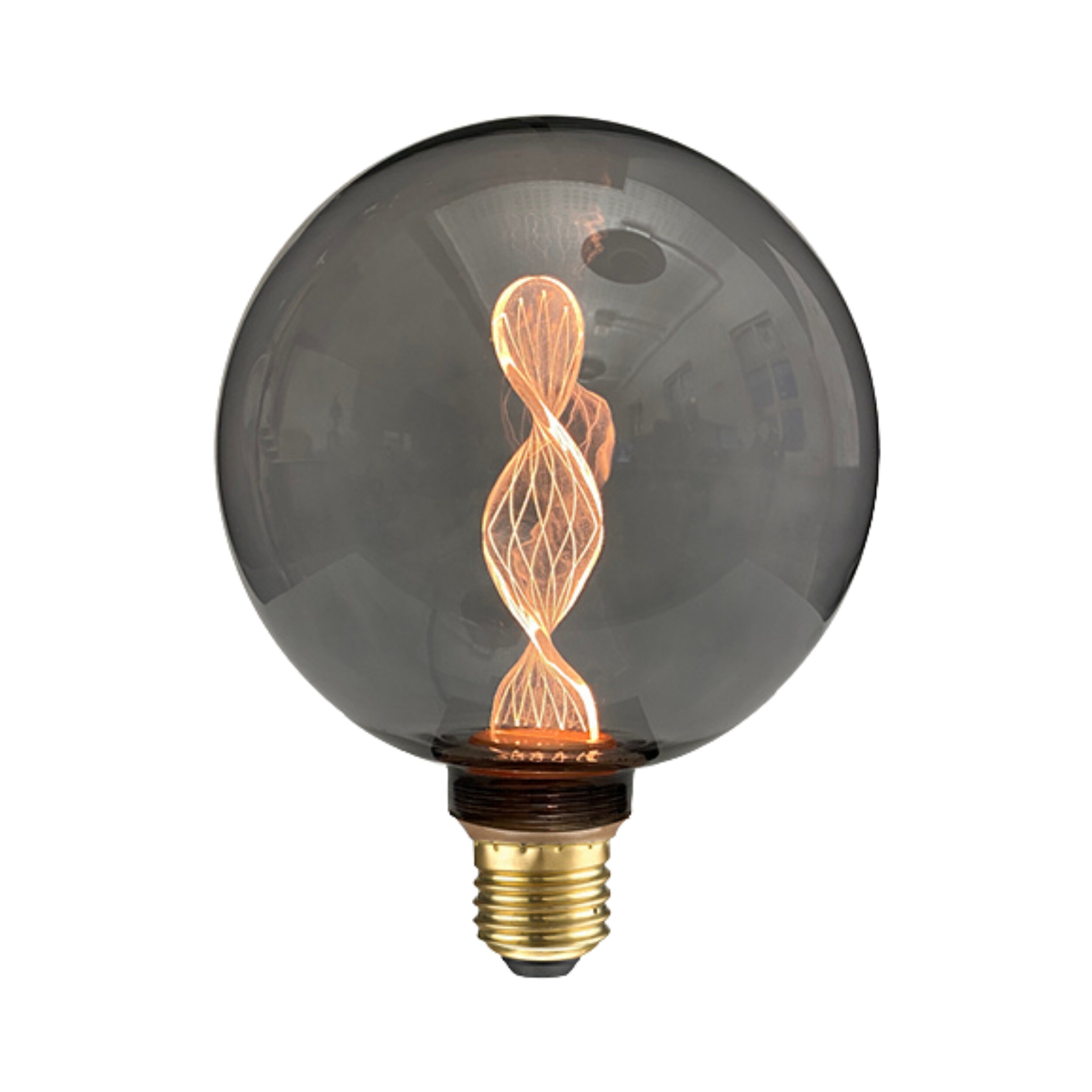 3.5W Black Round Glass Twisted Pillar LED Bulb