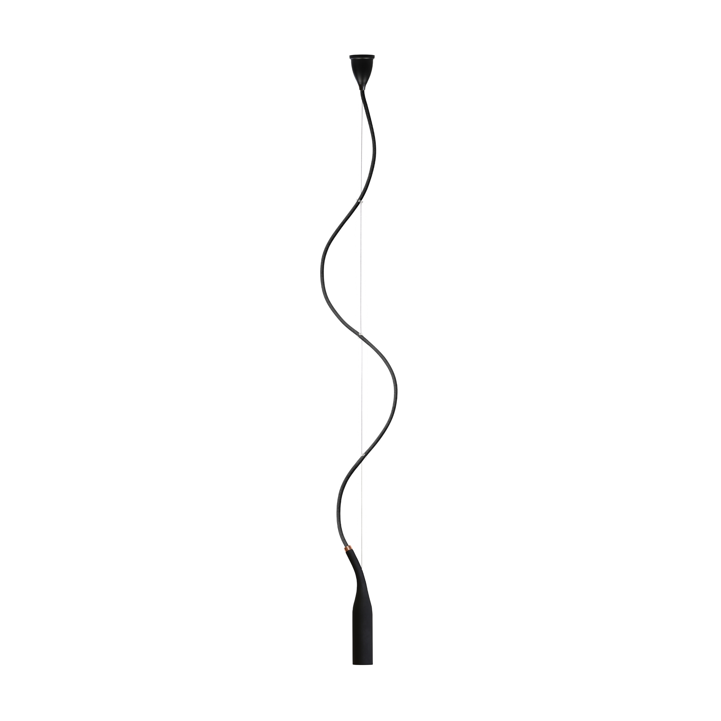 Flex Copper Aluminium Black Textile Pendant Light