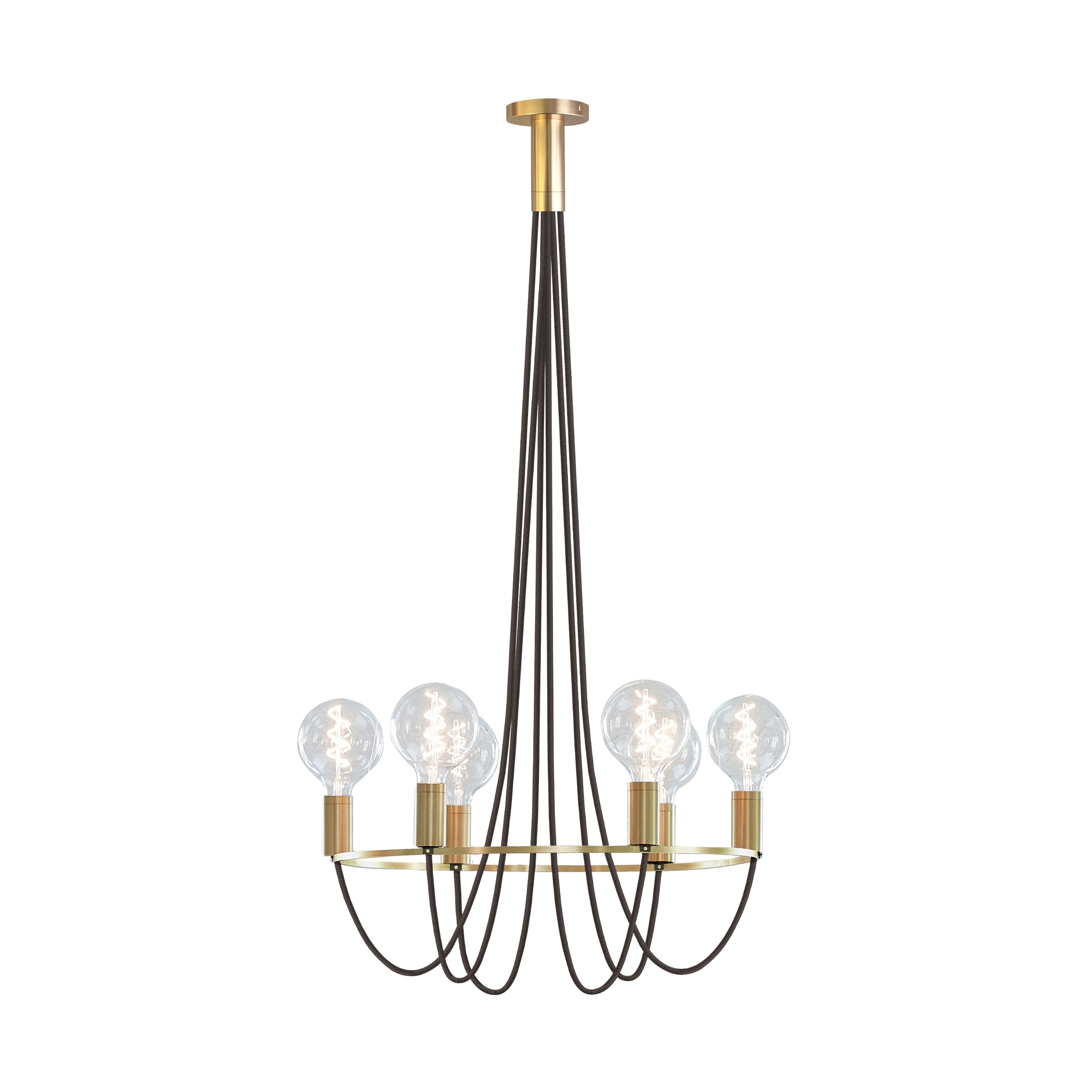 Halo Golden Aluminium Black Textile Chandelier