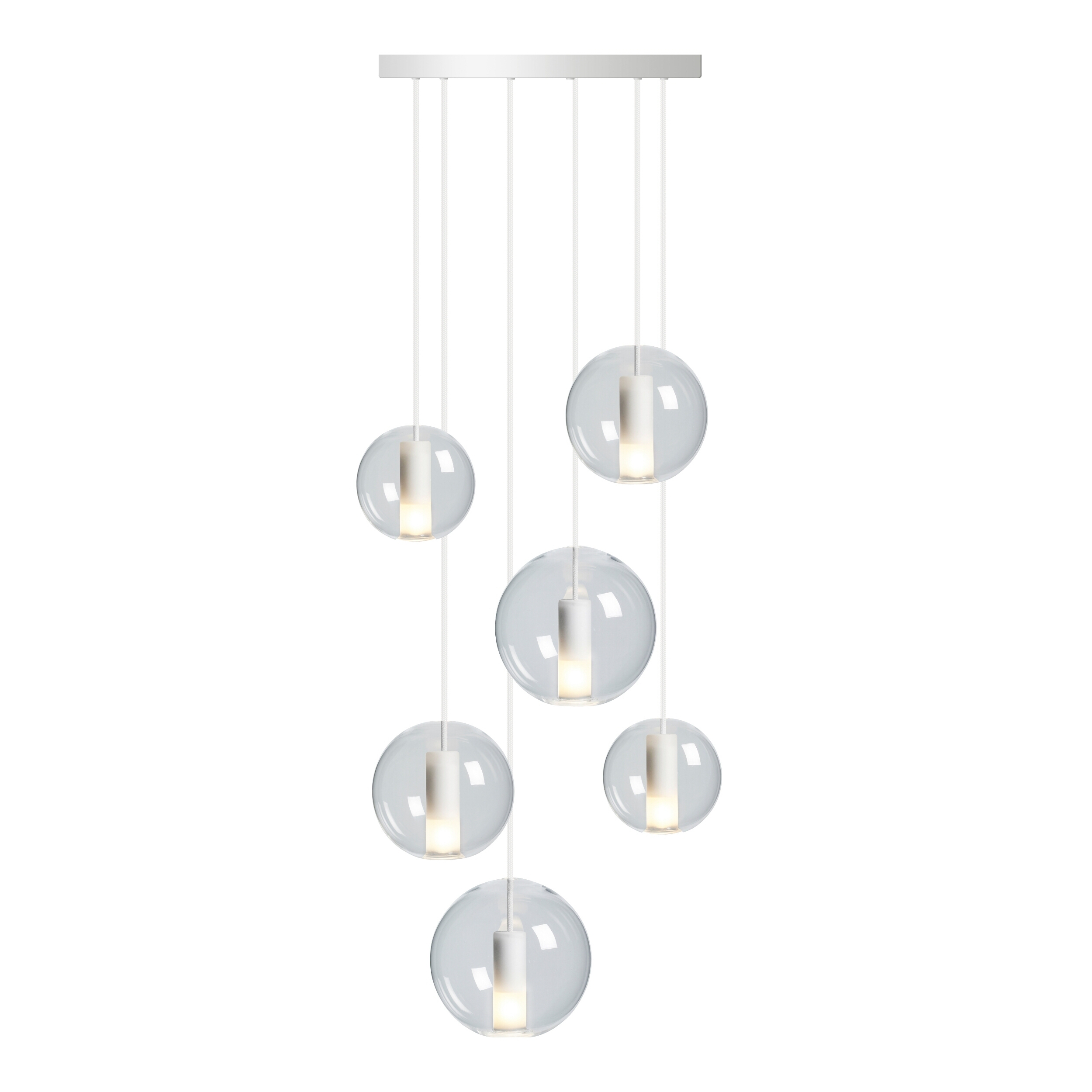 Nud Moon Clear Glass Chandelier
