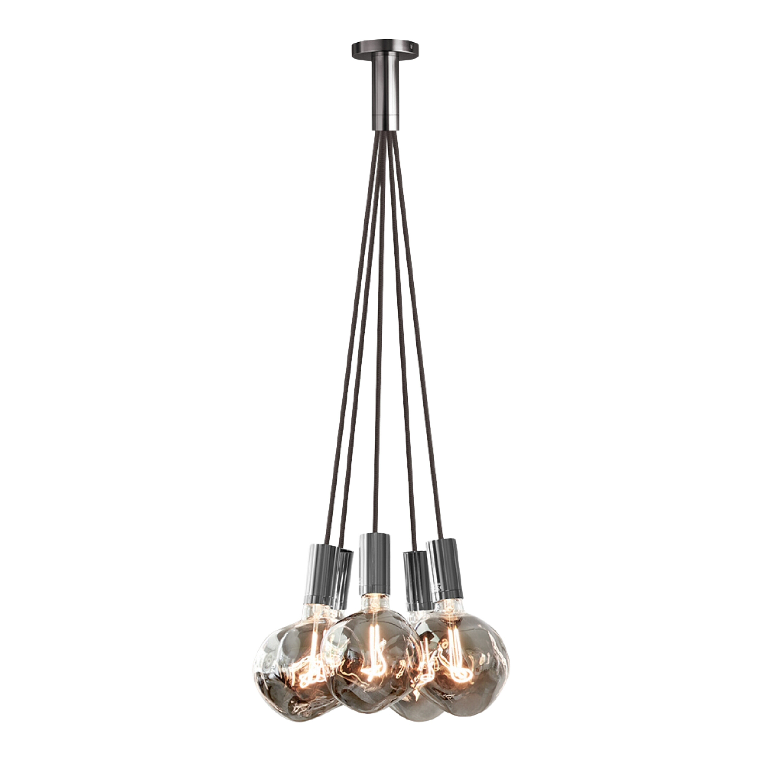 Opus Chrome Aluminium Black Textile Chandelier