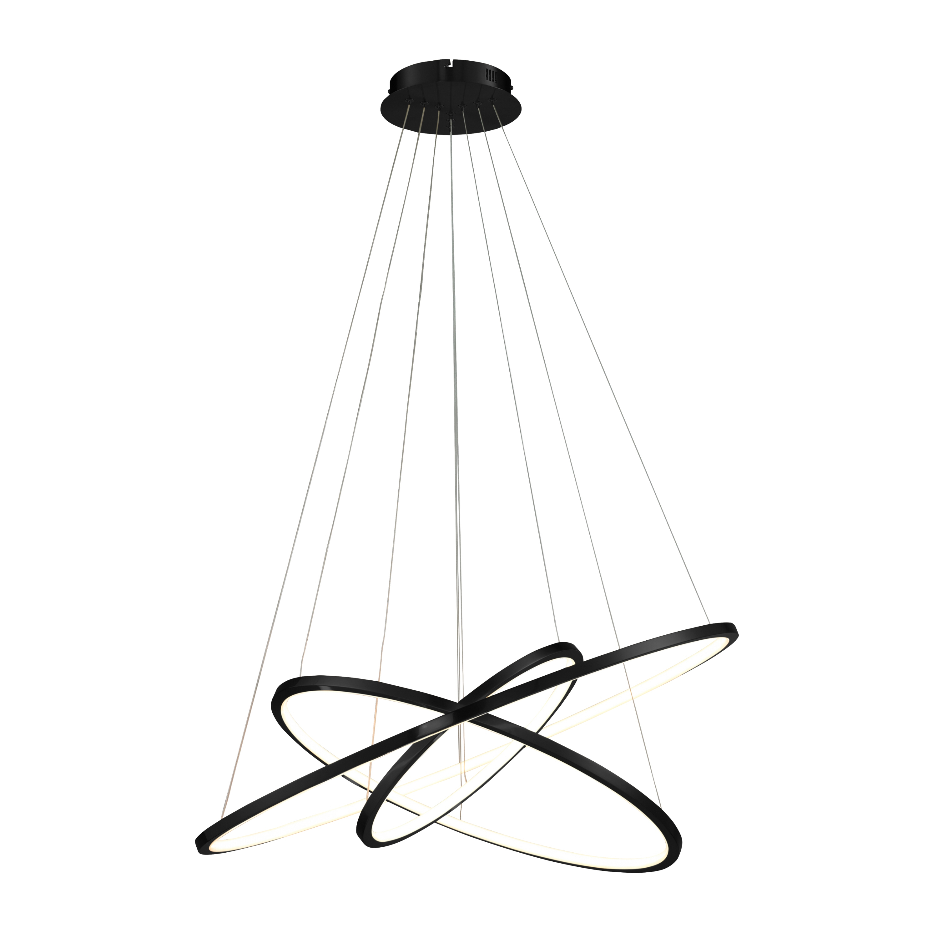 Black Ring Triple Light Core LED Chandelier