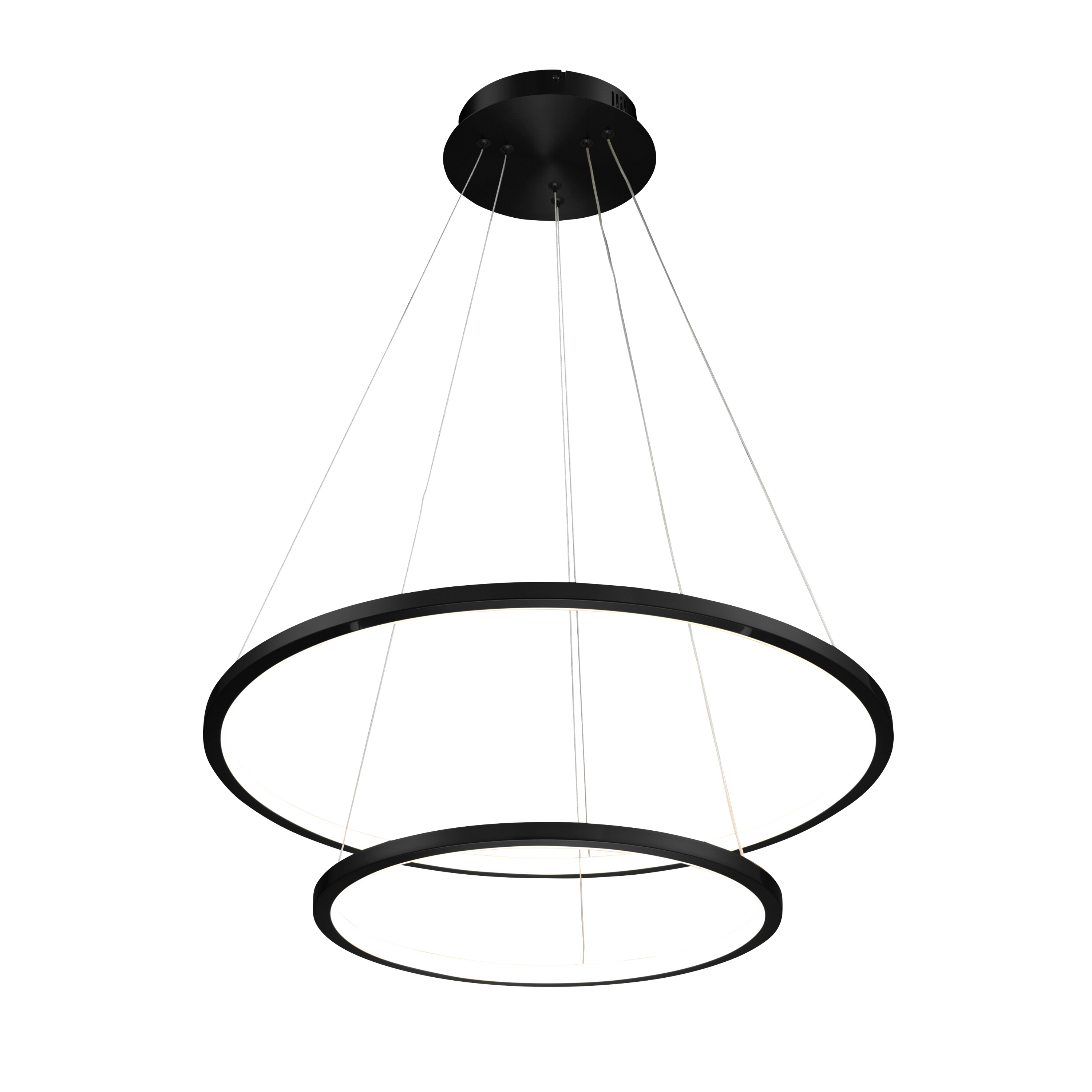 Black Ring Twin Light Core LED Chandelier