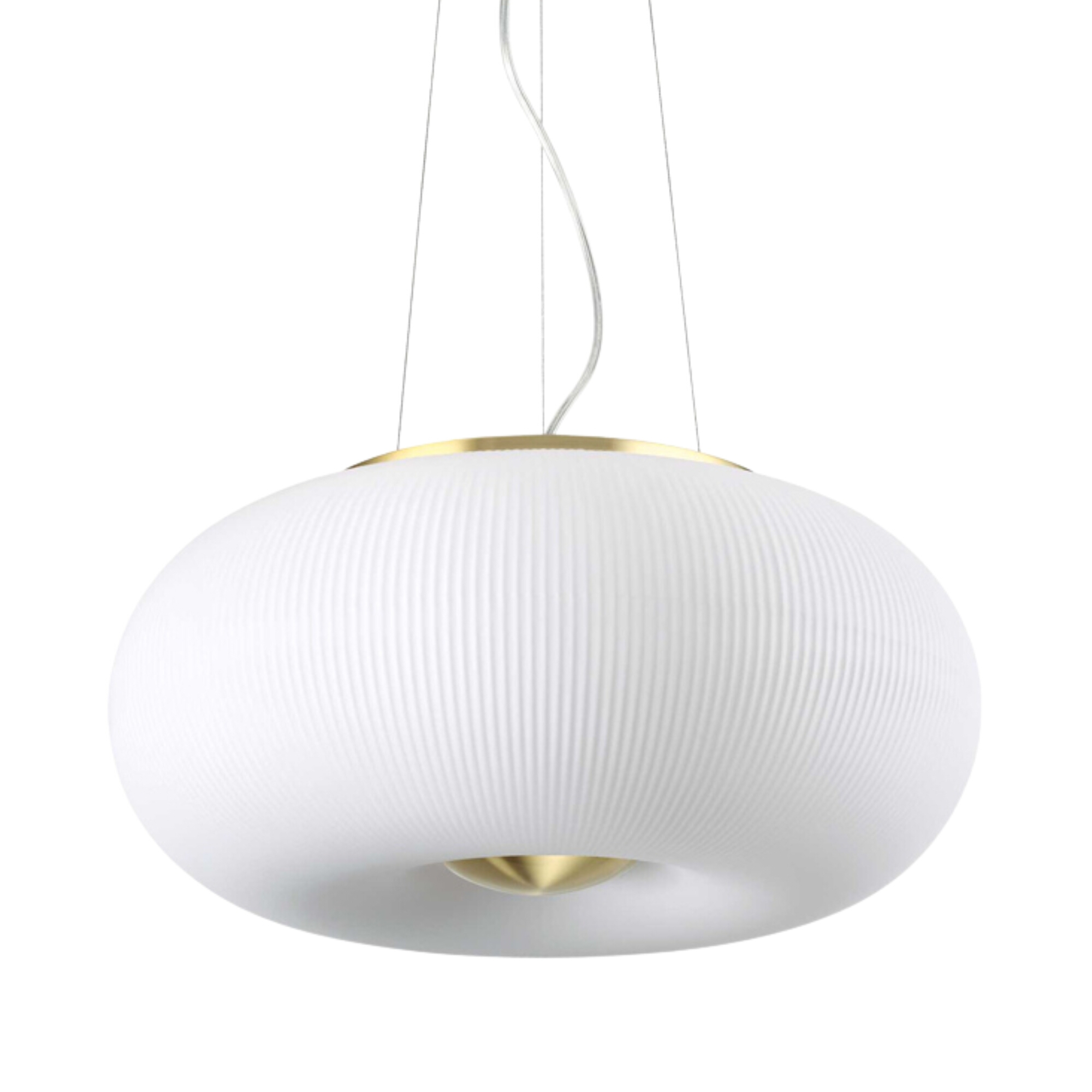 Arizona SP3 Satin Brass White Glass Pendant Light