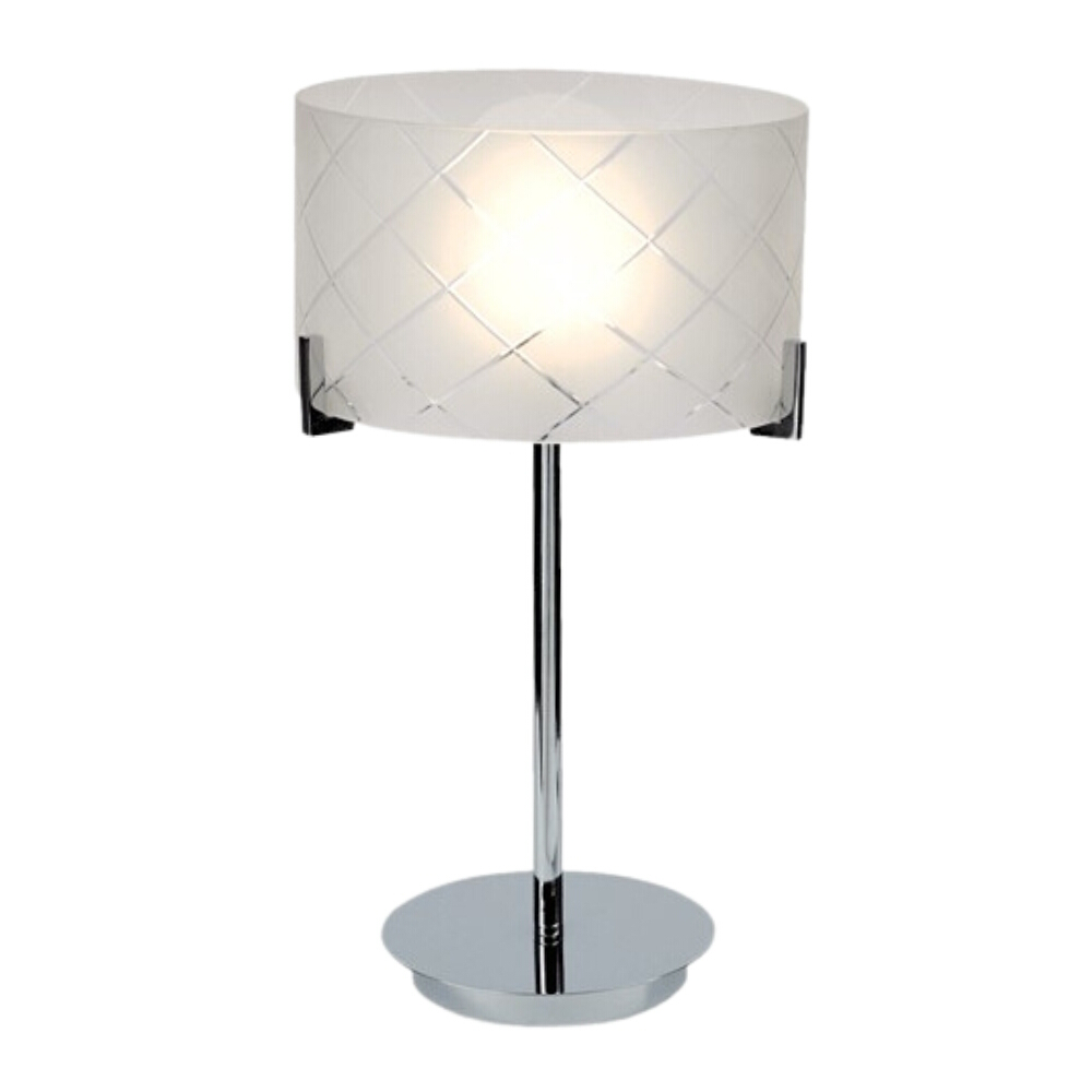 Diamond Cut Glass Chrome Table Lamp