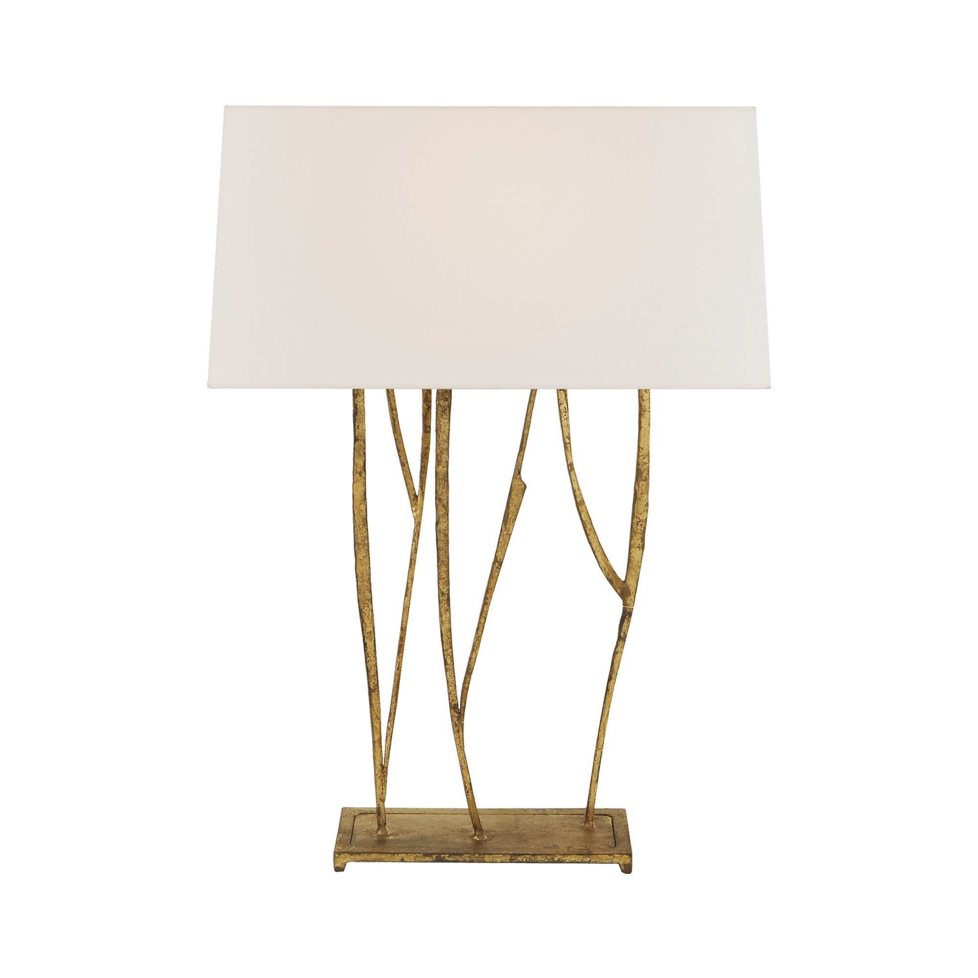 Apen Gilded Iron Console Table Lamp with Linen Shade