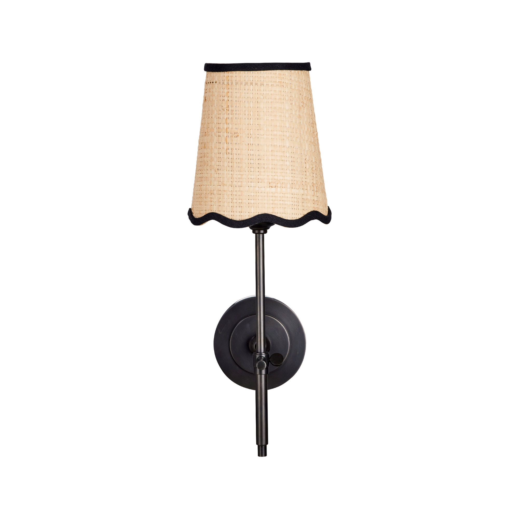 Bryant Bronze with Woven Rattan Shade Wall Sconce