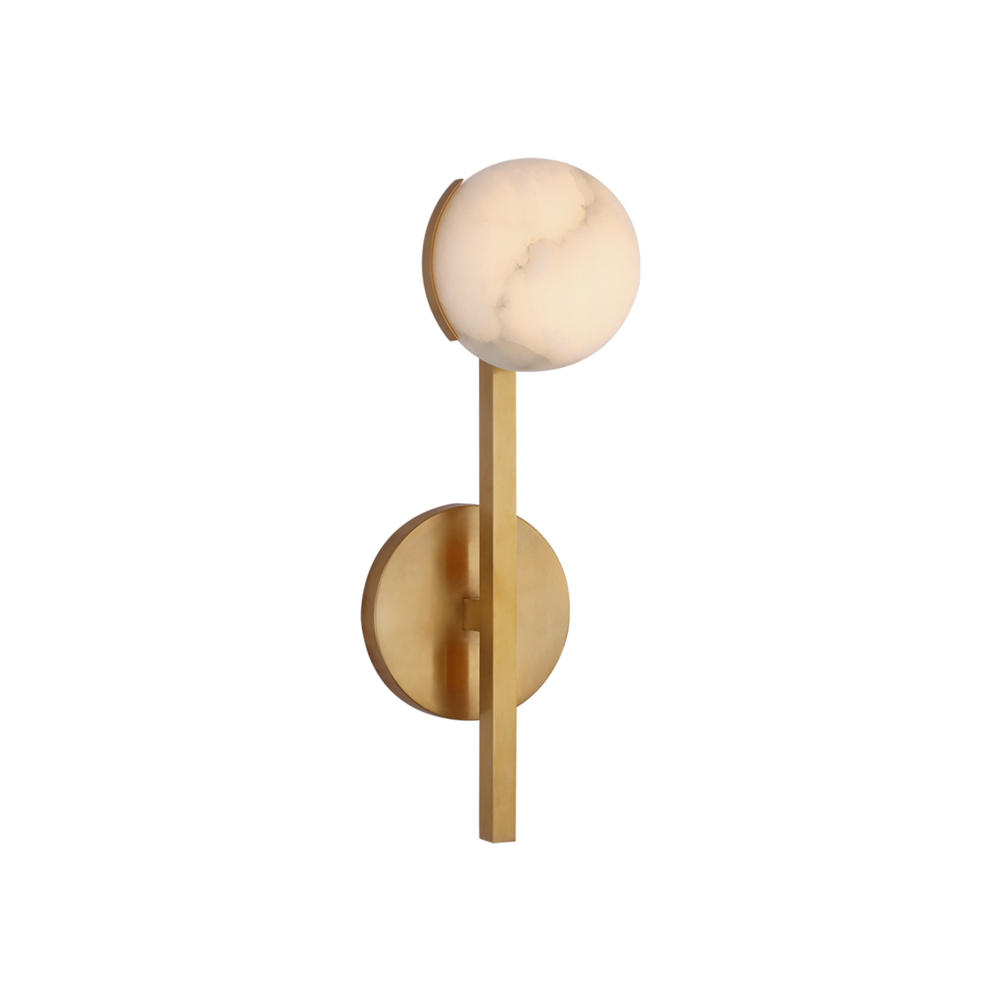 Pedra Petite Brass and Alabaster Tail Wall Sconce