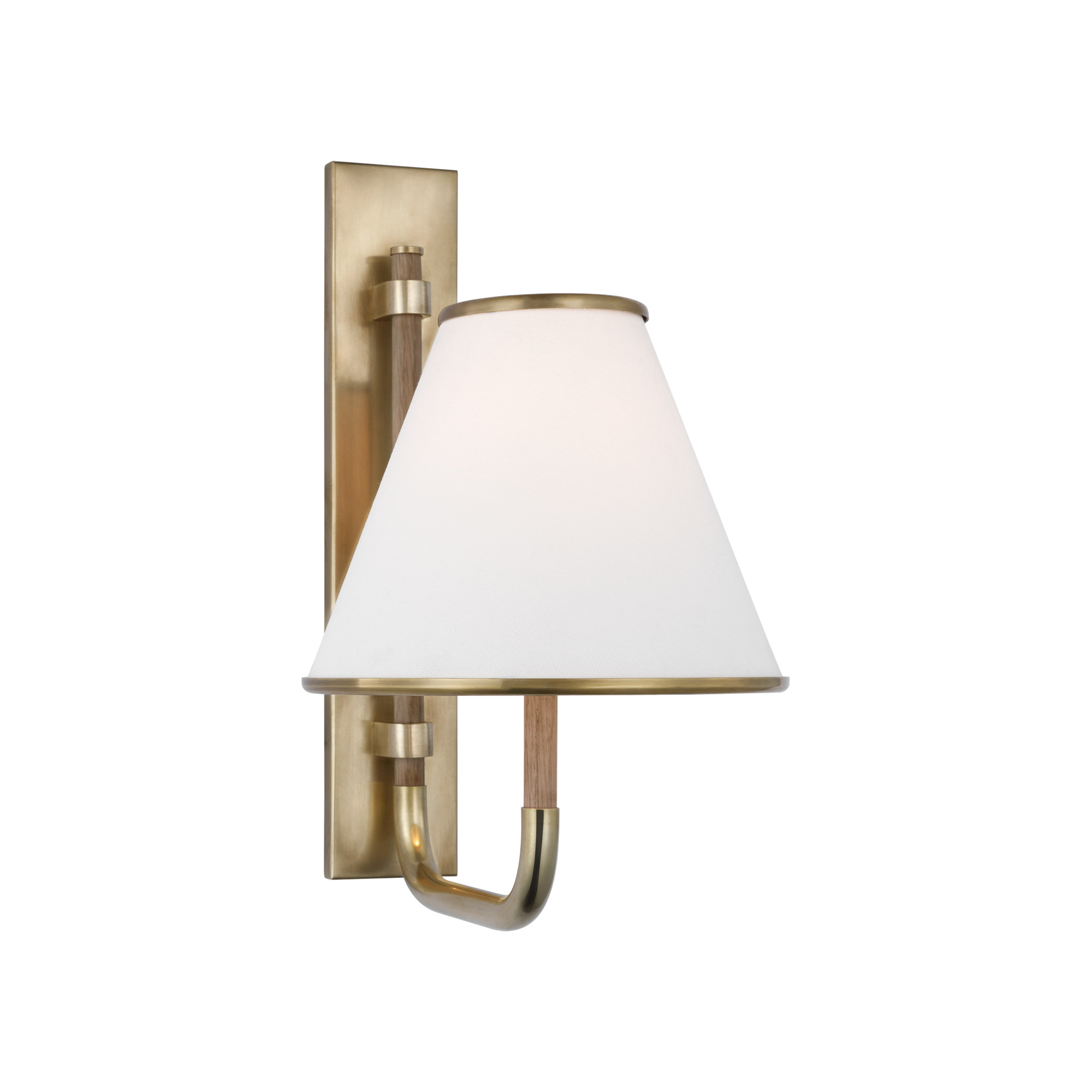Rigby Soft Brass and Natural Oak Bedside Wall Light
