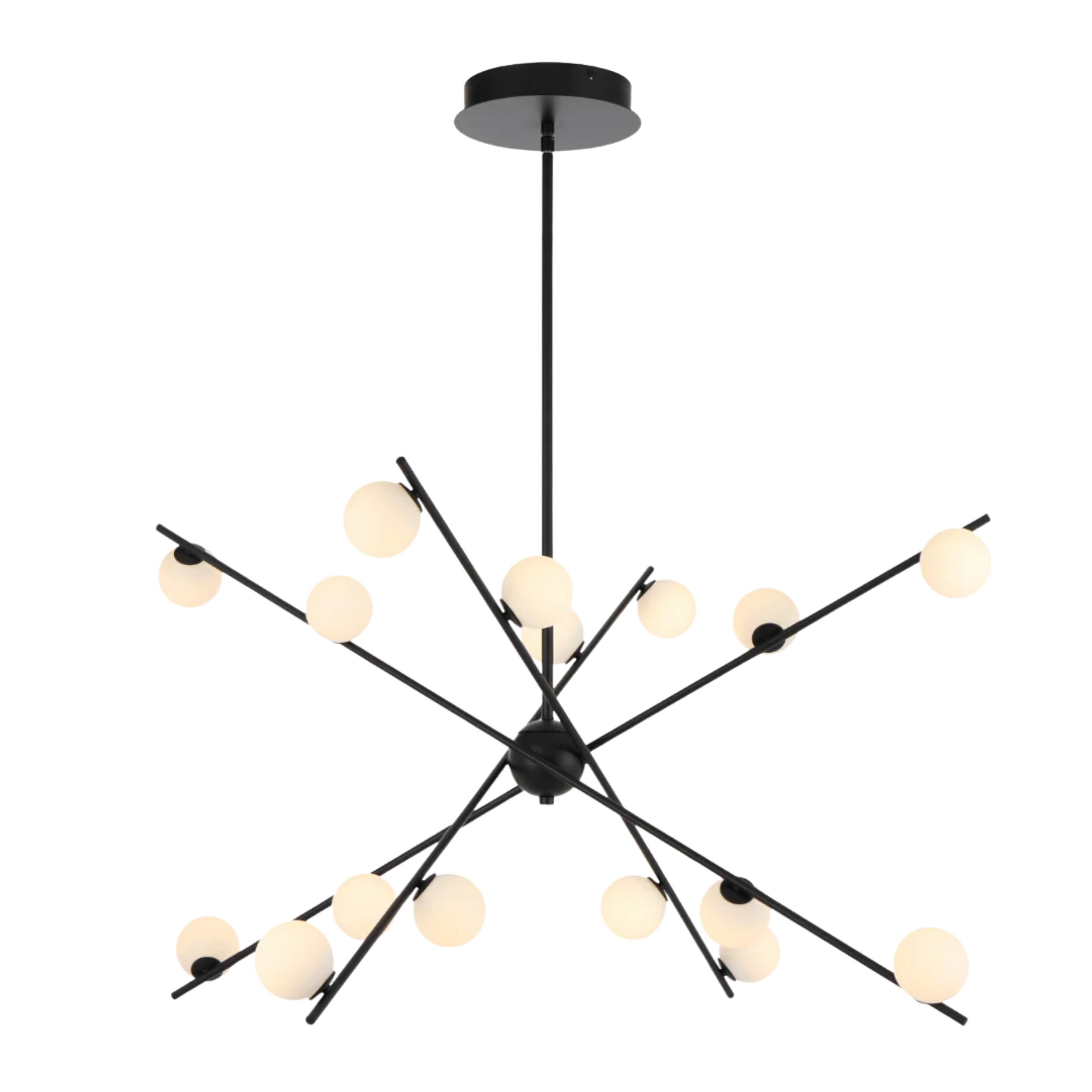 Captiva 16 Light Black Modern Sputnik Dimmable LED Chandelier