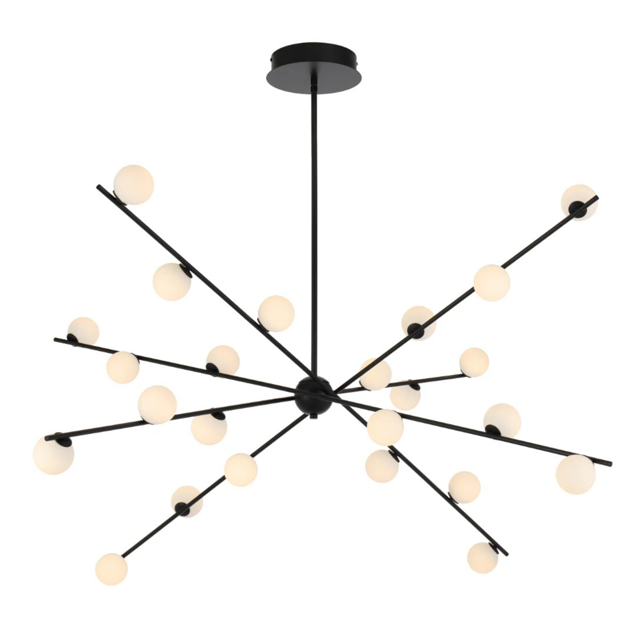 Captiva 24 Light Black Modern Sputnik Dimmable LED Chandelier
